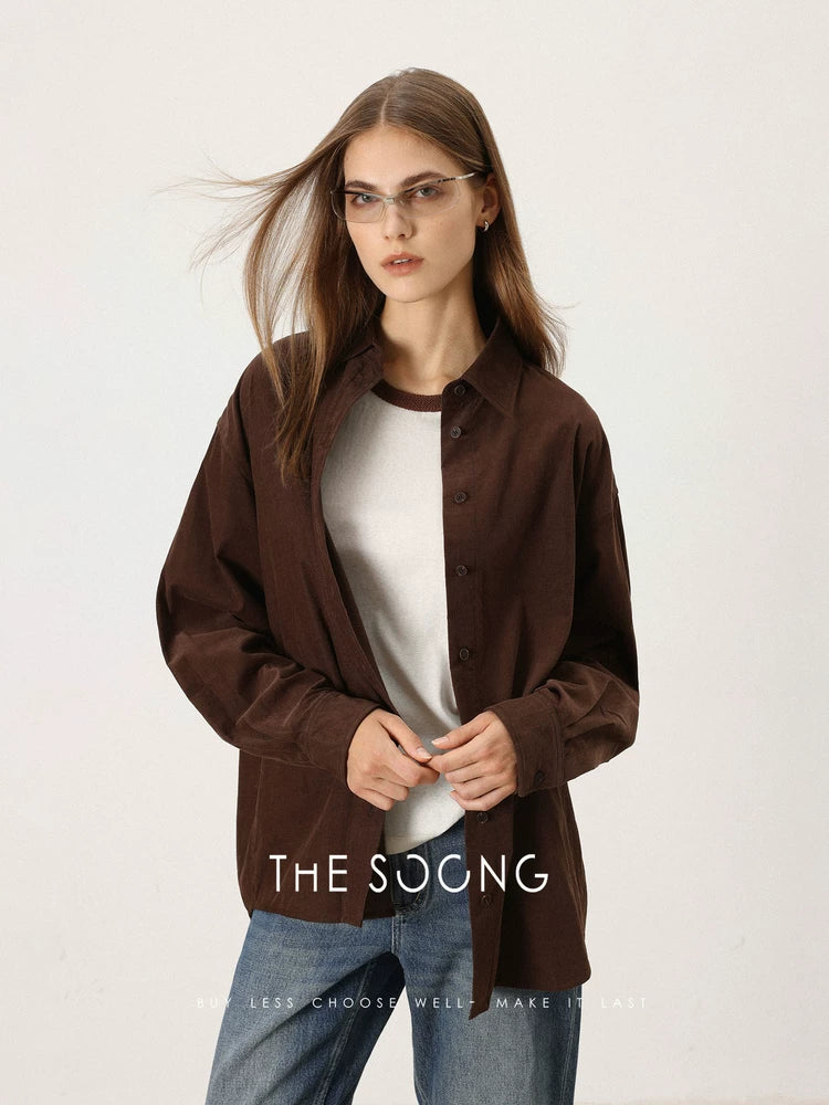 【Clearance 3】Intellectual and elegant 100% pure cotton skin-friendly soft relaxed polo collar shirt jacket for women 7535