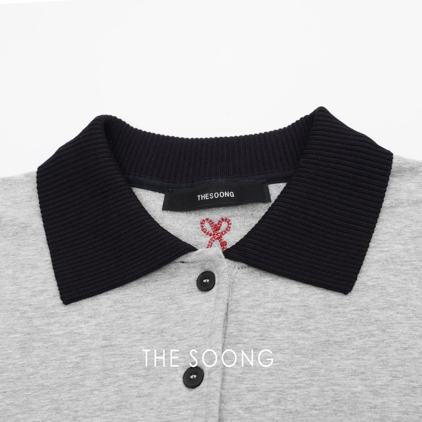 THESOONG/Attitude Interpretation Classic Skin-Friendly Soft Color-Block Knit Collar Loose Sweatshirt for Women 7494