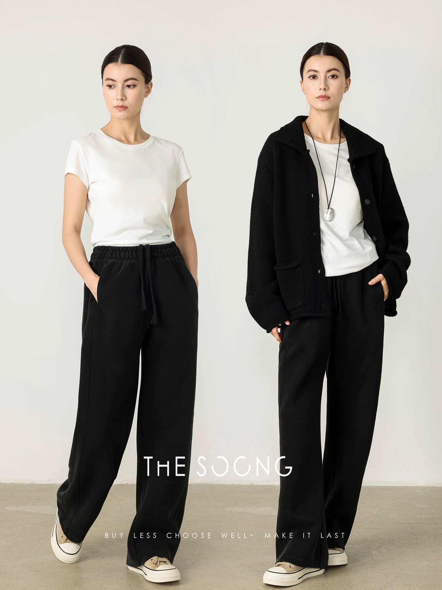 THESOONG/Super Soft Integrated Fleece Heavy-Duty Customized Dye Vintage Fleece Mid-Waist Elastic Casual Pants, Women 8011
