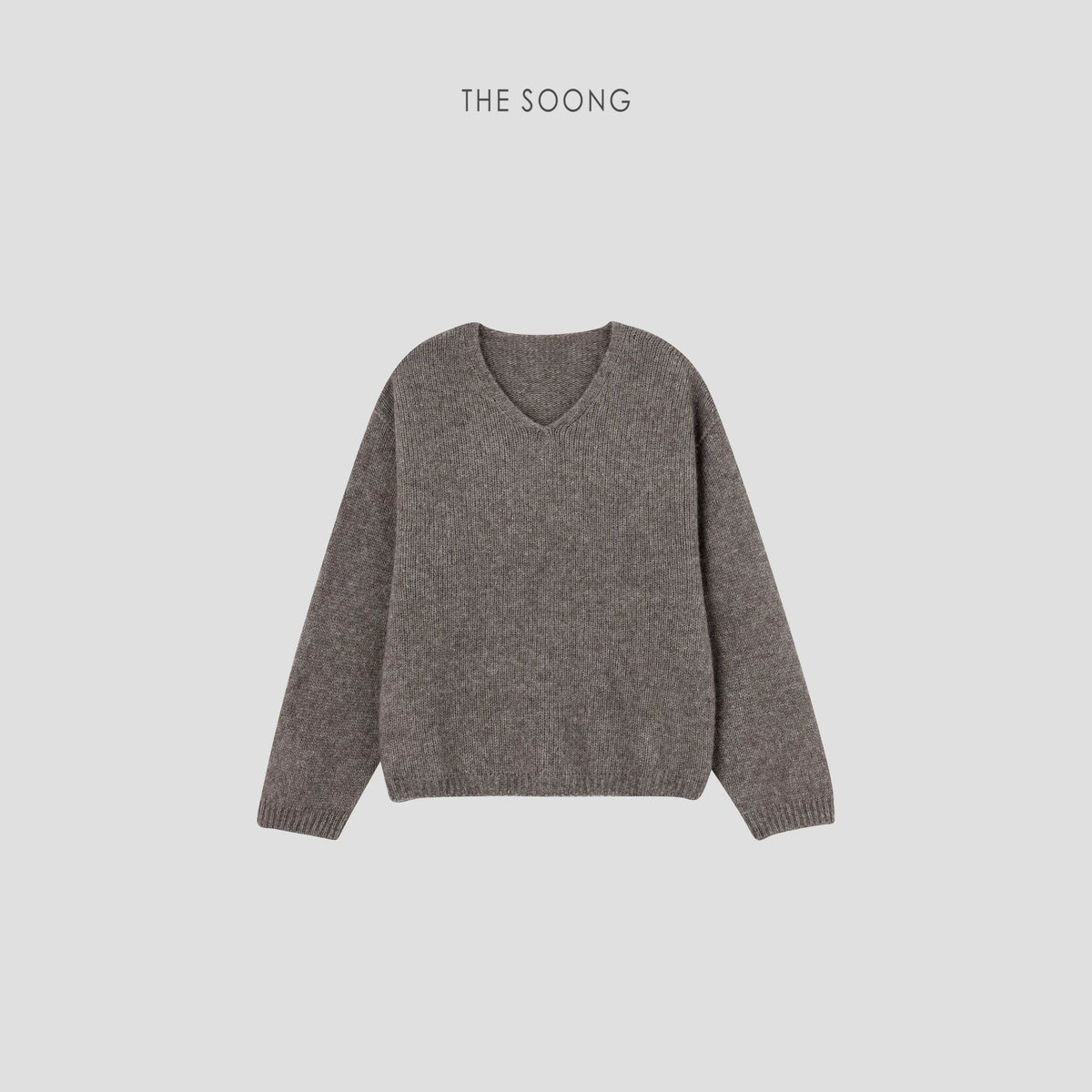 THESOONG/Selected Natural Yak Wool German Imported Seamless One-Piece Knitted Drop Shoulder Casual V-Neck Sweater for Women
