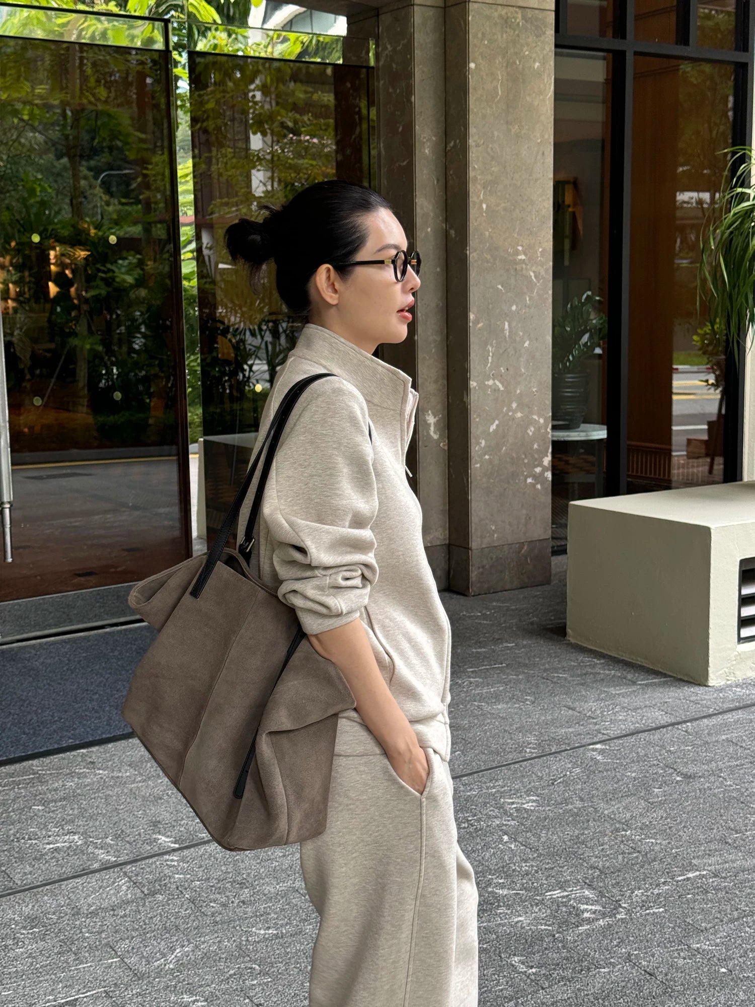 THESOONG/26th year early spring new sweatshirt set for women, sports casual stand-collar jacket and pants two-piece set