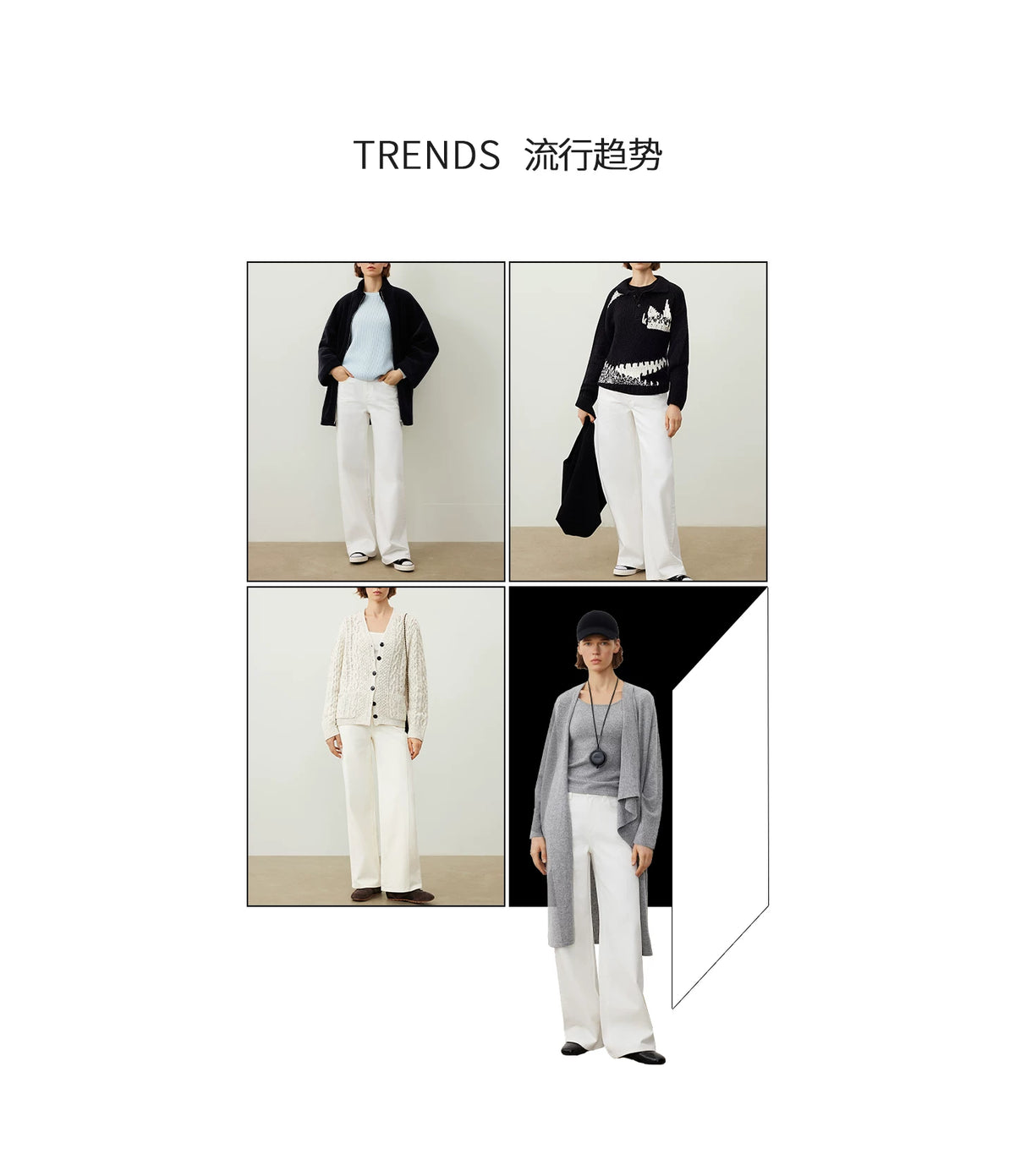 THESOONG/High-Density Pure Cotton White Jeans Women Washed Soft Casual Straight-Leg Long Pants 7568