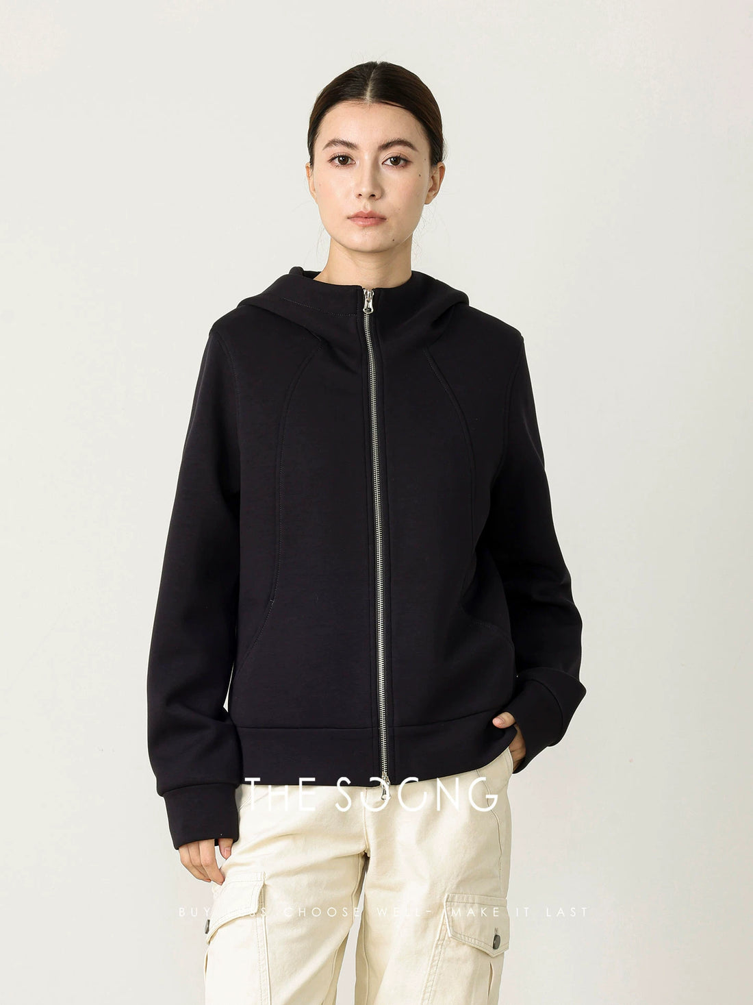 THESOONG/Autumn/Winter Warm Lightweight 90% White Goose Down Double-Sided Air Layer Sweatshirt Down Jacket Thickened for Women