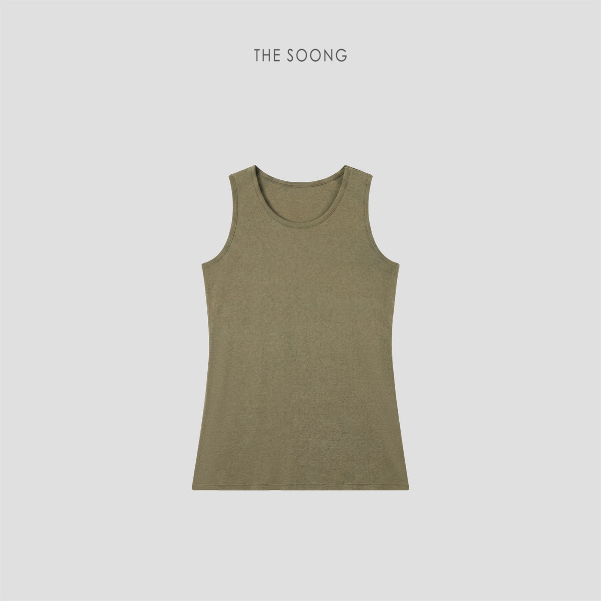 THESOONG/Basic Versatile Summer 100% Cotton Wide Shoulder Strap Crew Neck Slim Fit Tank Top for Women 8592