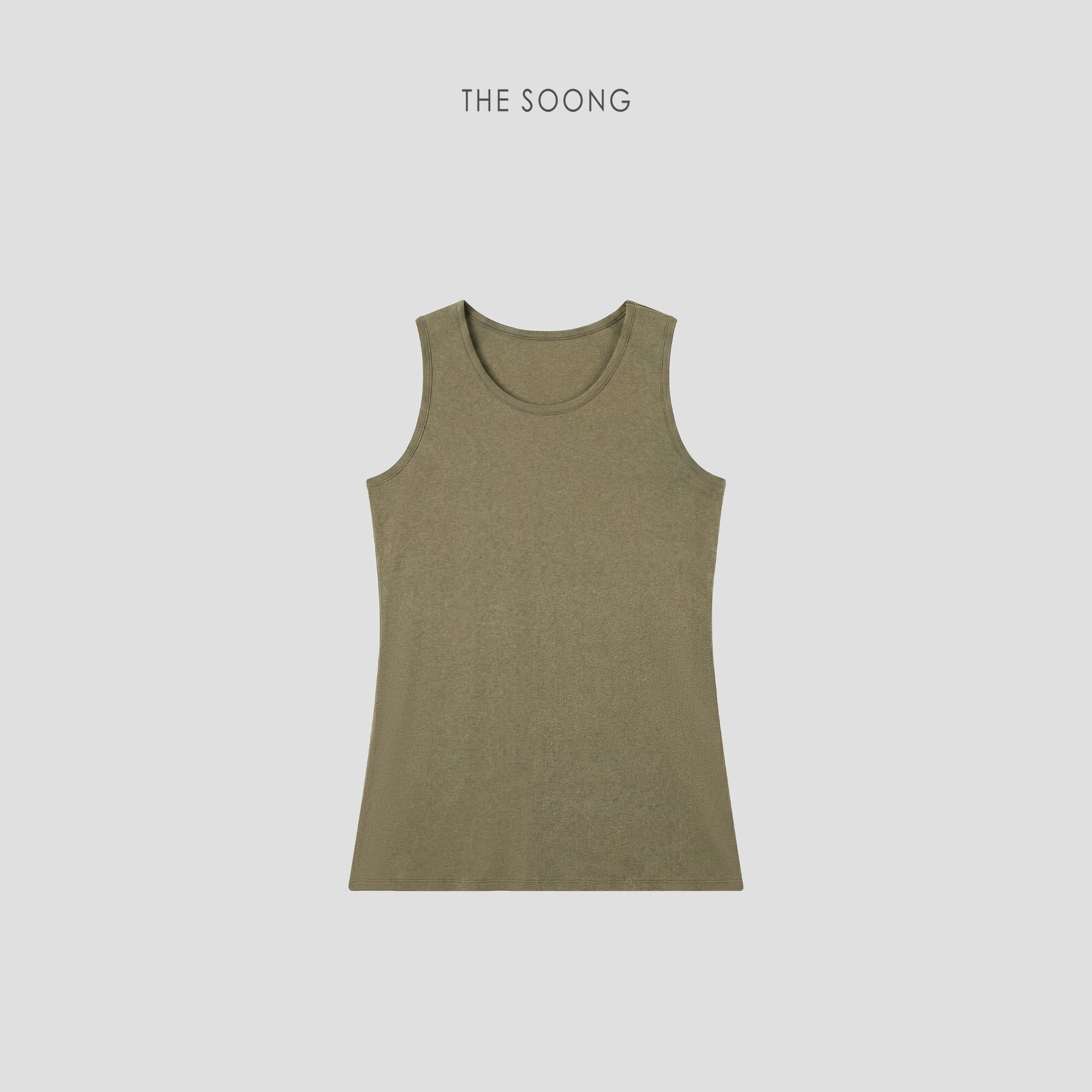 THESOONG/Basic Versatile Summer 100% Cotton Wide Shoulder Strap Crew Neck Slim Fit Tank Top for Women 8592