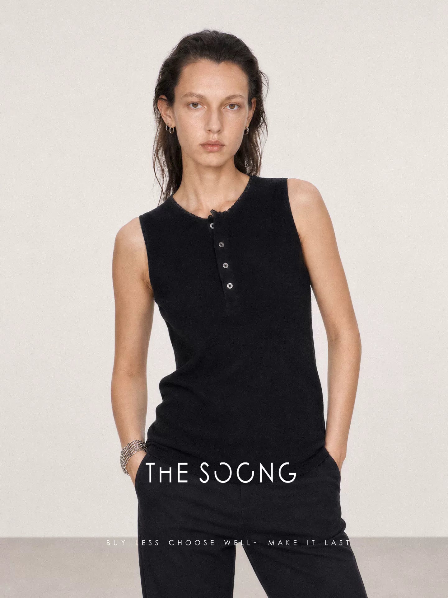 THESOONG/Imported 100% Pima Cotton Lace Collar Design Vest for Women 9214