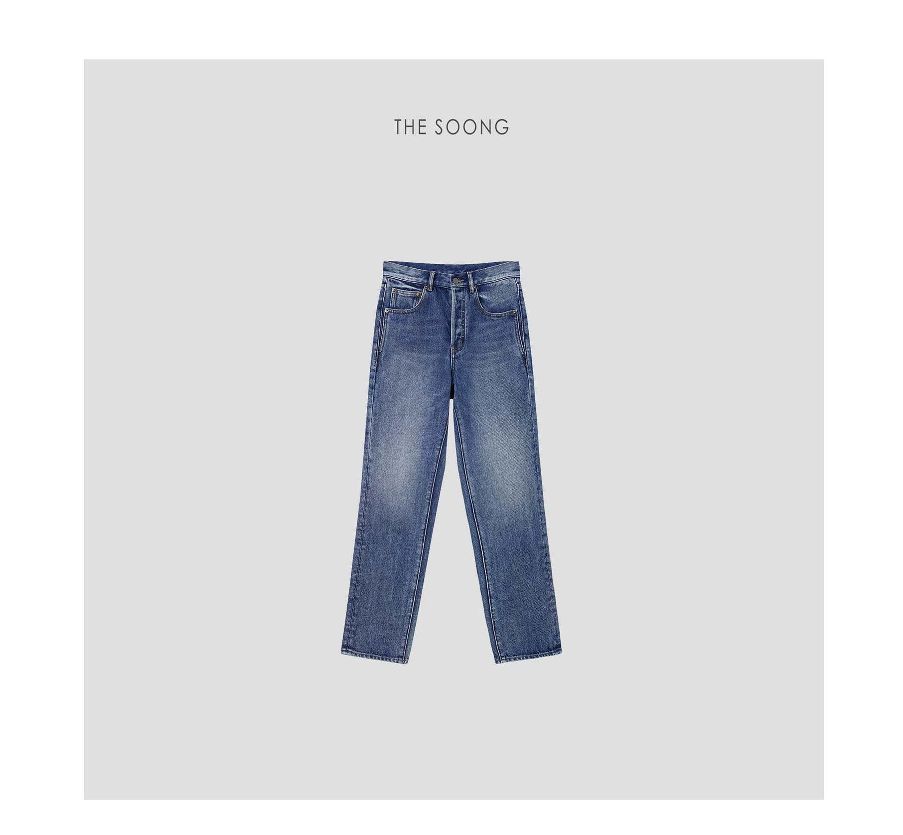 THESOONG/ Minimalist Denim for Women, Spring New Mid-rise Slimming Narrow Straight Long Pants 3060