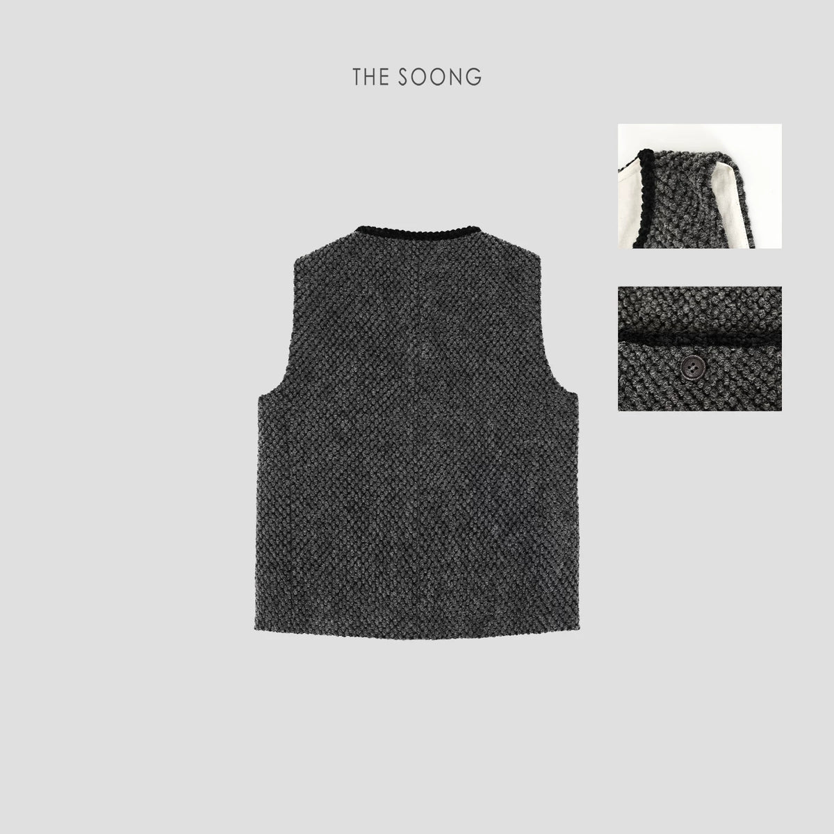 【Clearance 3】Tailored wool hand-knitted textured autumn/winter women's lace vest cardigan 7649