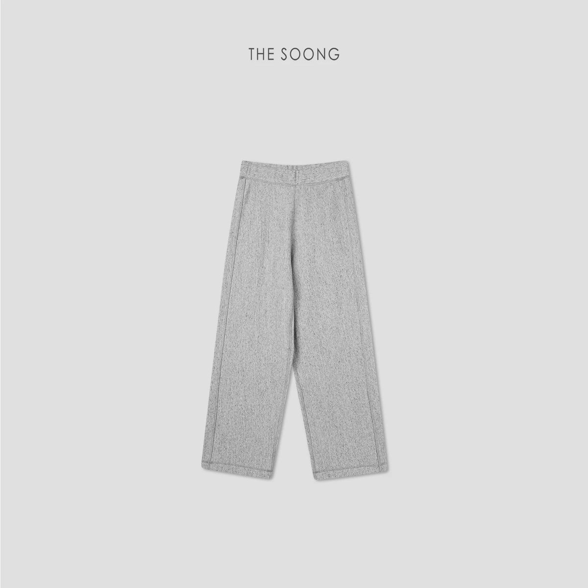 THESOONG/Autumn Cotton Casual Sweatpants Women's Straight Elastic Waist Long Pants Gray Petite HWKZ7729