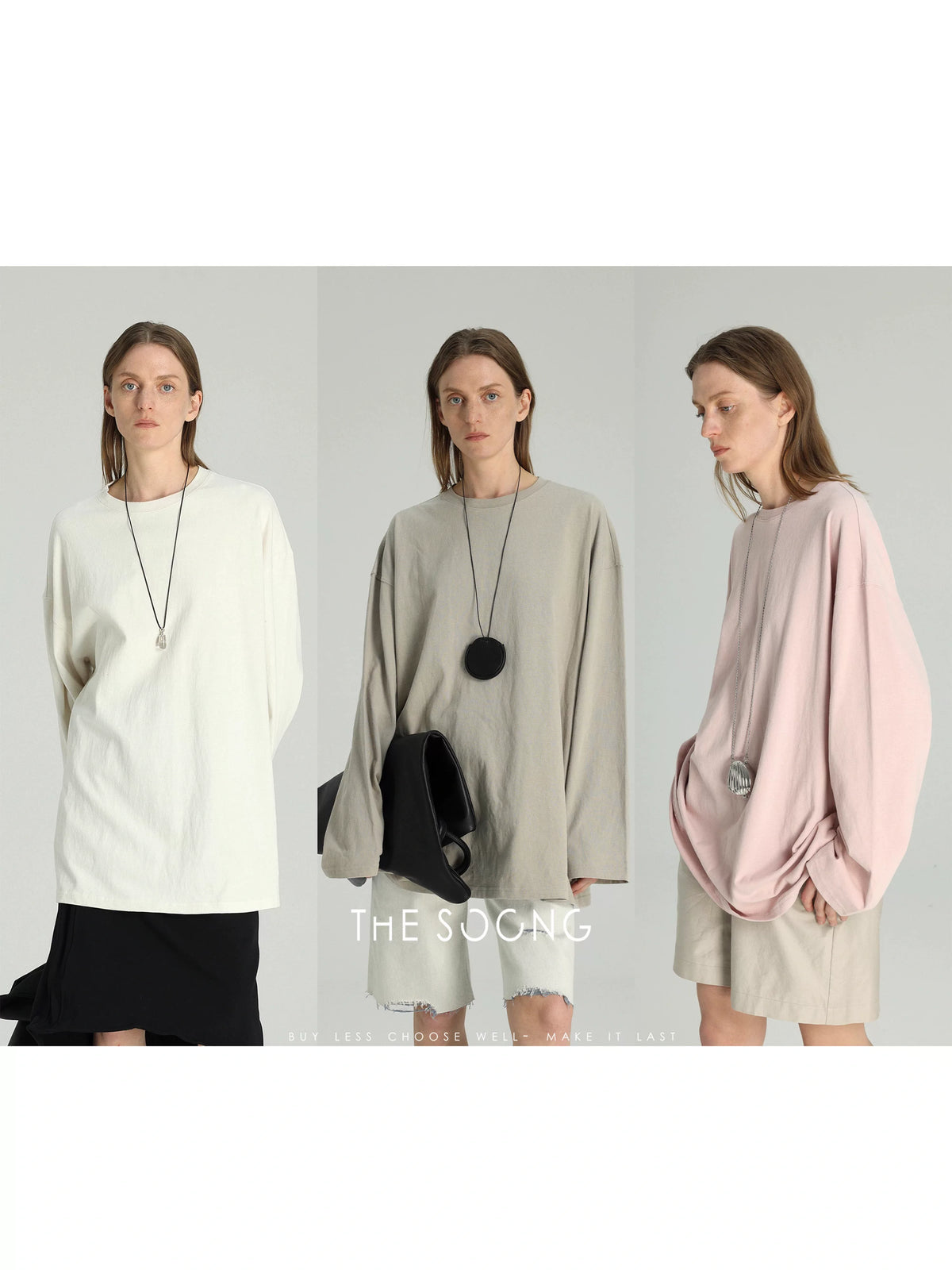 THESOONG/Super Comfortable Butt-Covering T Long Sleeve T-Shirt, Women's Long Loose Minimalist Top 6124