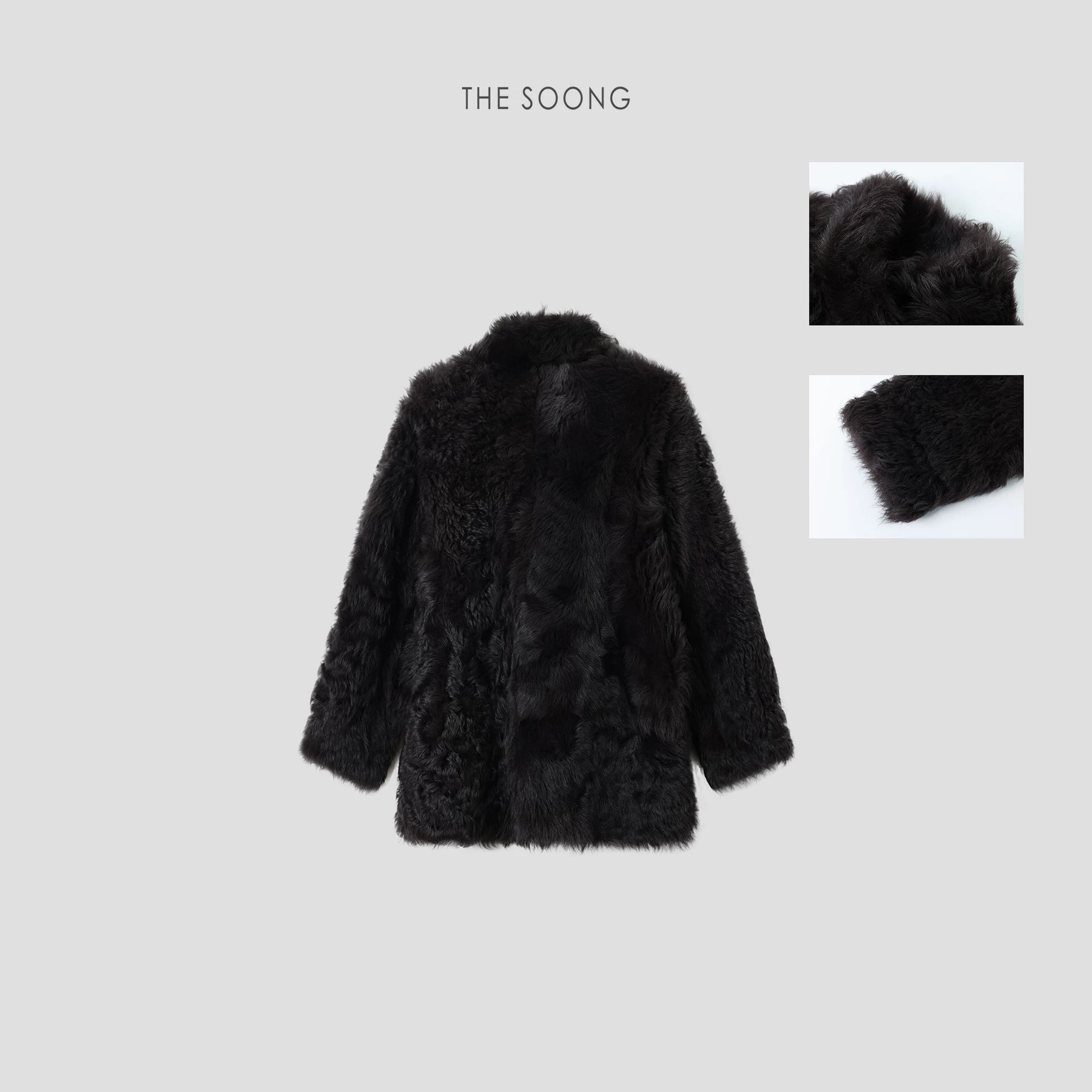THESOONG / Imported Spanish Toscana Half-Collar Sheepskin Coat