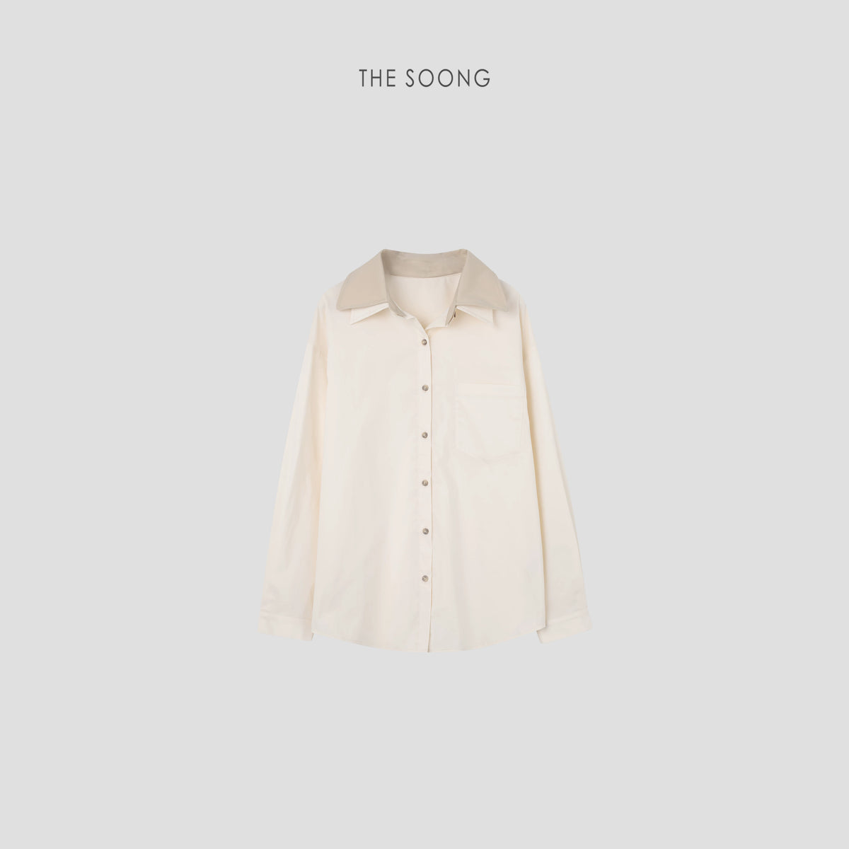 THESOONG/ Early autumn plain weave wrinkle-resistant smooth shirt casual versatile long-sleeve shirt jacket 6049