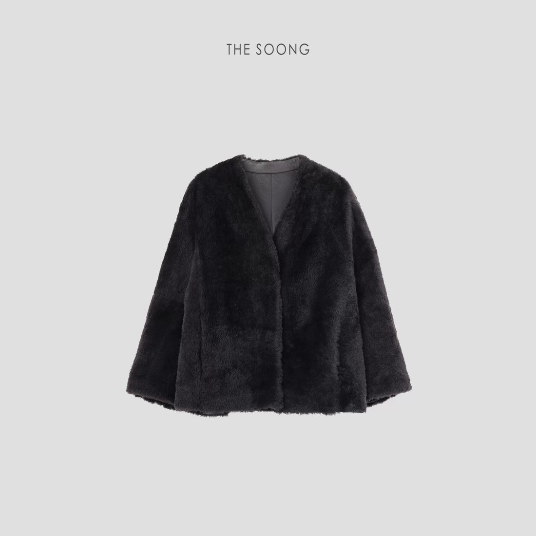 THESOONG/One-piece leather and fur soft draping fur coat 6252