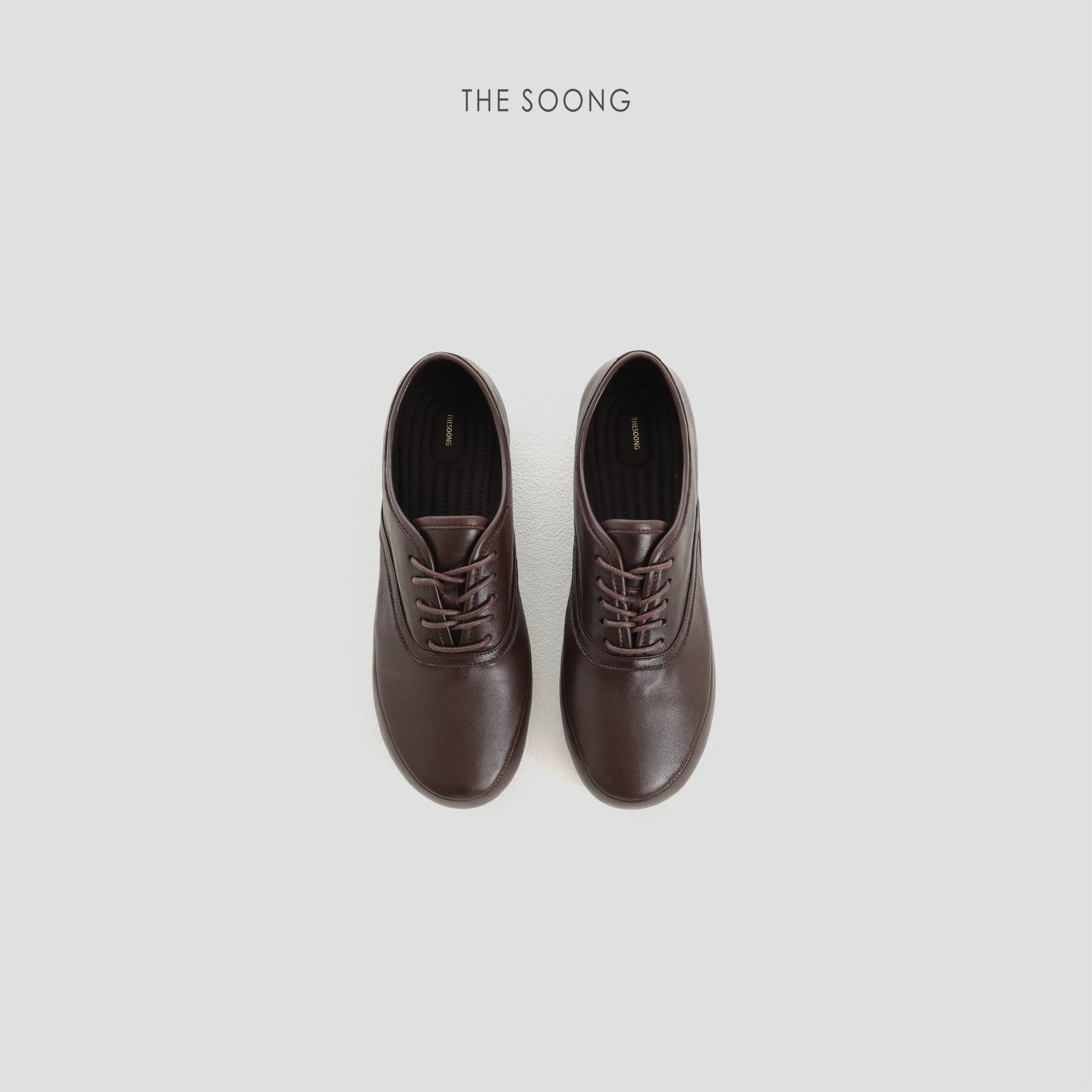 THESOONG/ Vintage Coffee Tone, Top-grain Lambskin Soft Breathable Hand-stitched Commuter Casual Leather Shoes 9399