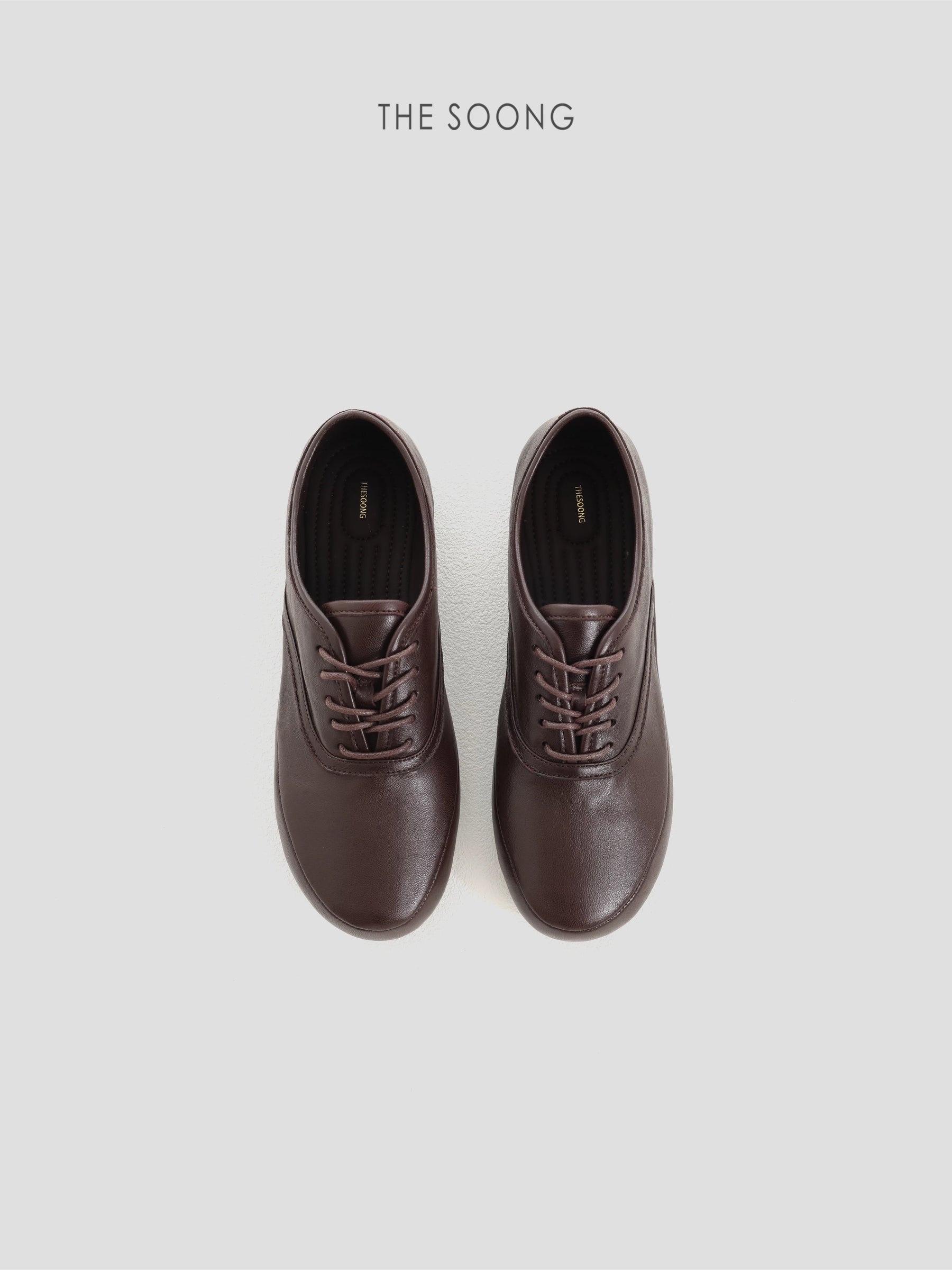 THESOONG/ Vintage Coffee Tone, Top-grain Lambskin Soft Breathable Hand-stitched Commuter Casual Leather Shoes 9399