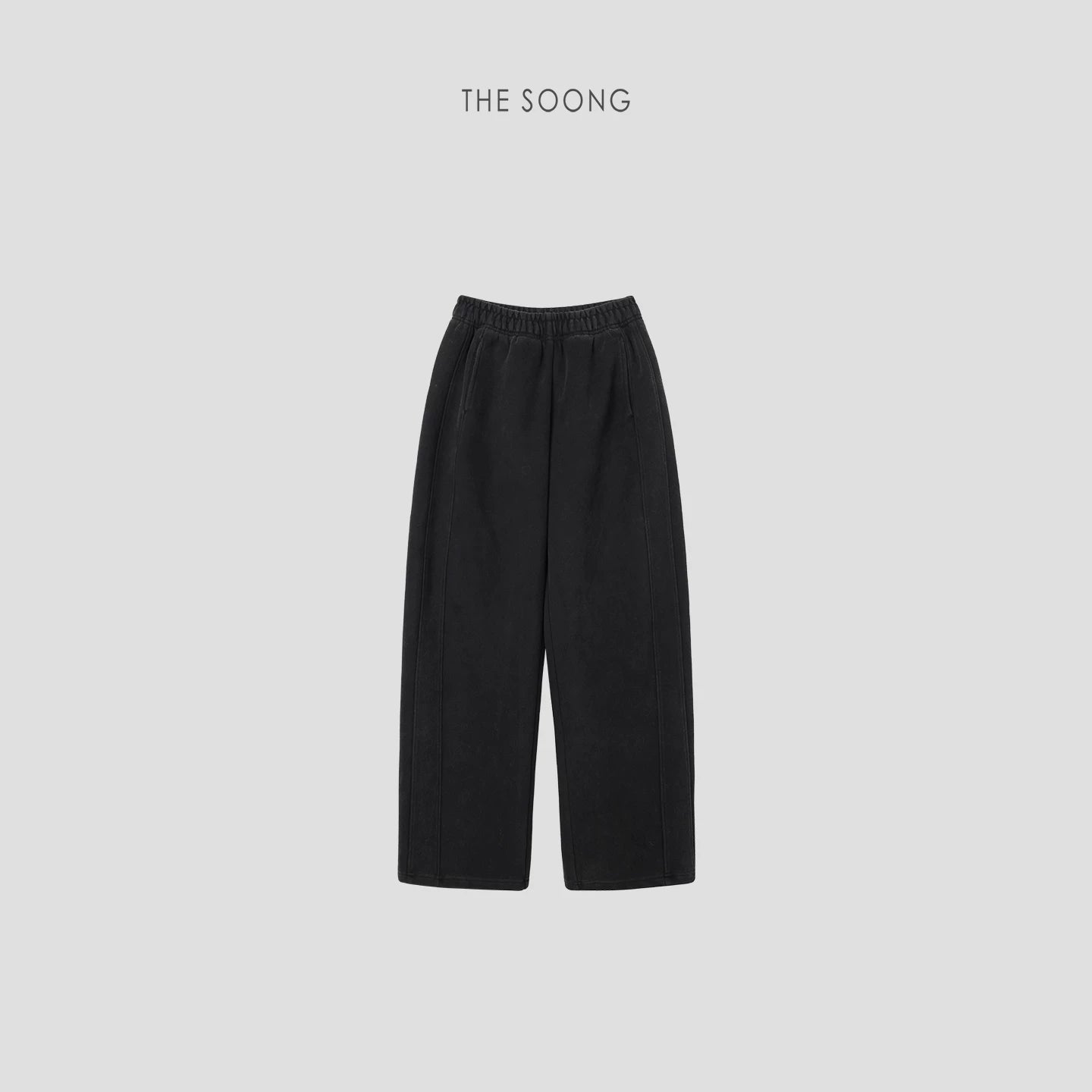 THESOONG/Super Soft Integrated Fleece Heavy-Duty Customized Dye Vintage Fleece Mid-Waist Elastic Casual Pants, Women 8011