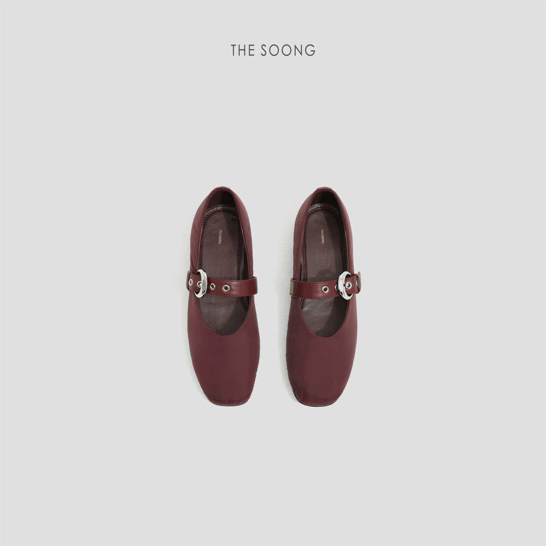 THESOONG/26s spring high-end footwear adjustable leather buckle comfortable low-heeled lambskin Mary Jane shoes 7501