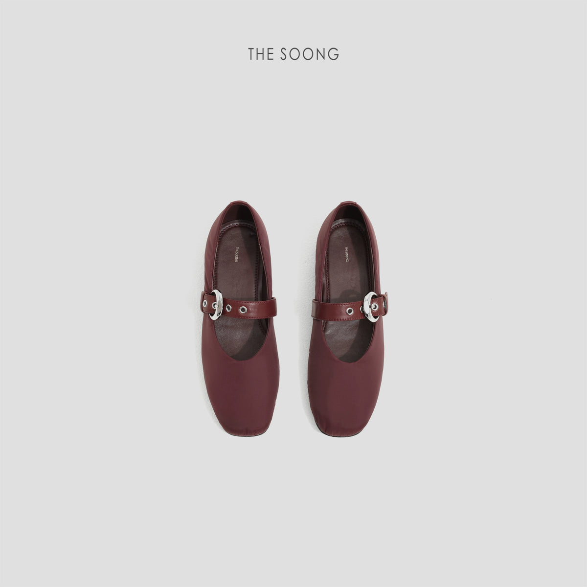 THESOONG/26s spring high-end footwear adjustable leather buckle comfortable low-heeled lambskin Mary Jane shoes 7501