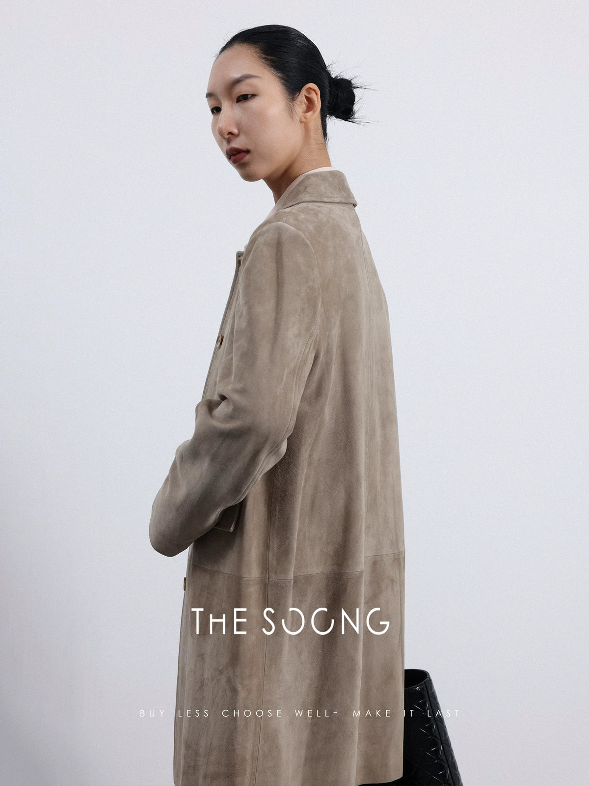 THESOONG/Quiet Luxury High-end Sheepskin Suede Coffee-colored Women's Trench Coat Mid-length Jacket 3682