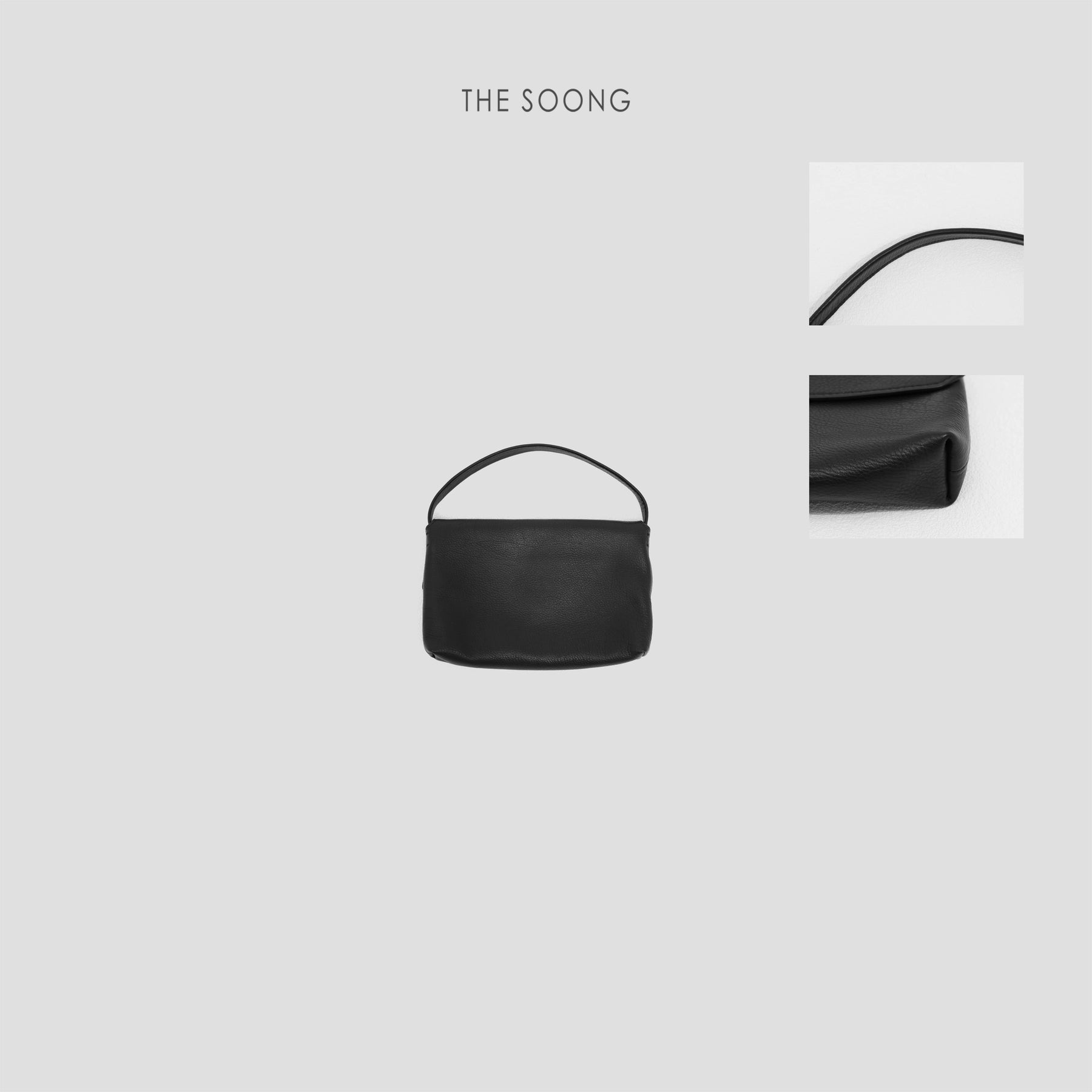 THESOONG / Button Bag Minimal Calfskin Fine Texture Versatile Handbag 8354