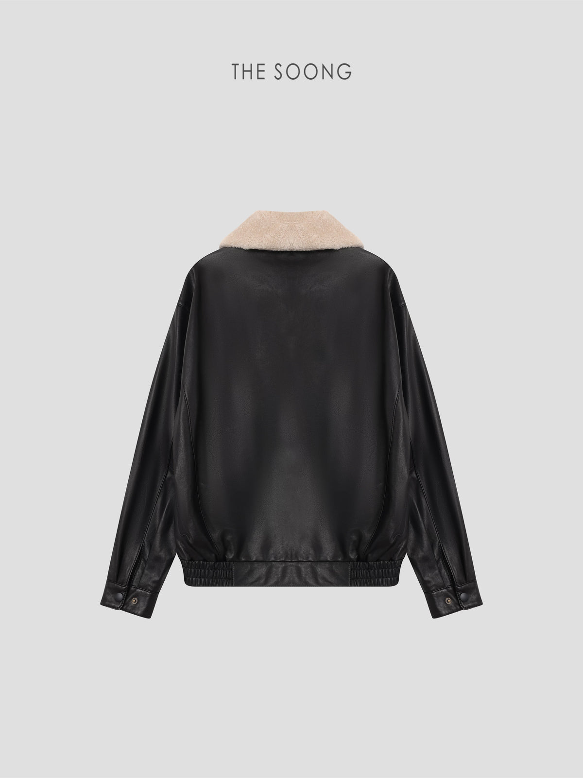 THESOONG/Haili Leather Jacket Retro High-End Wool Collar Detachable Non-Coated Leather Jacket for Women 9148