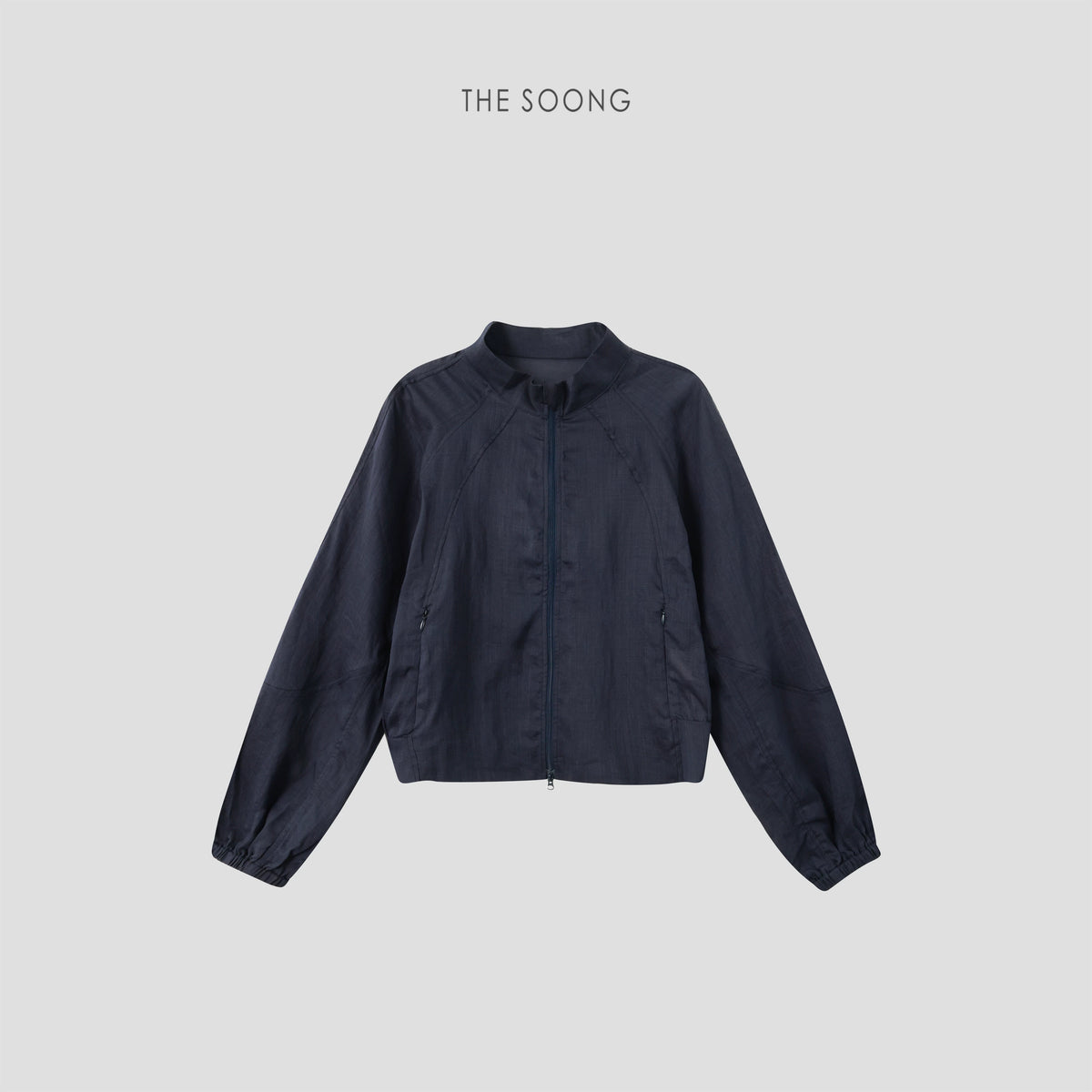 THESOONG/Clear Slimming Summer Thin Tencel Ramie Breathable Stand Collar Slim Sun-Protective Jacket for Women 9125