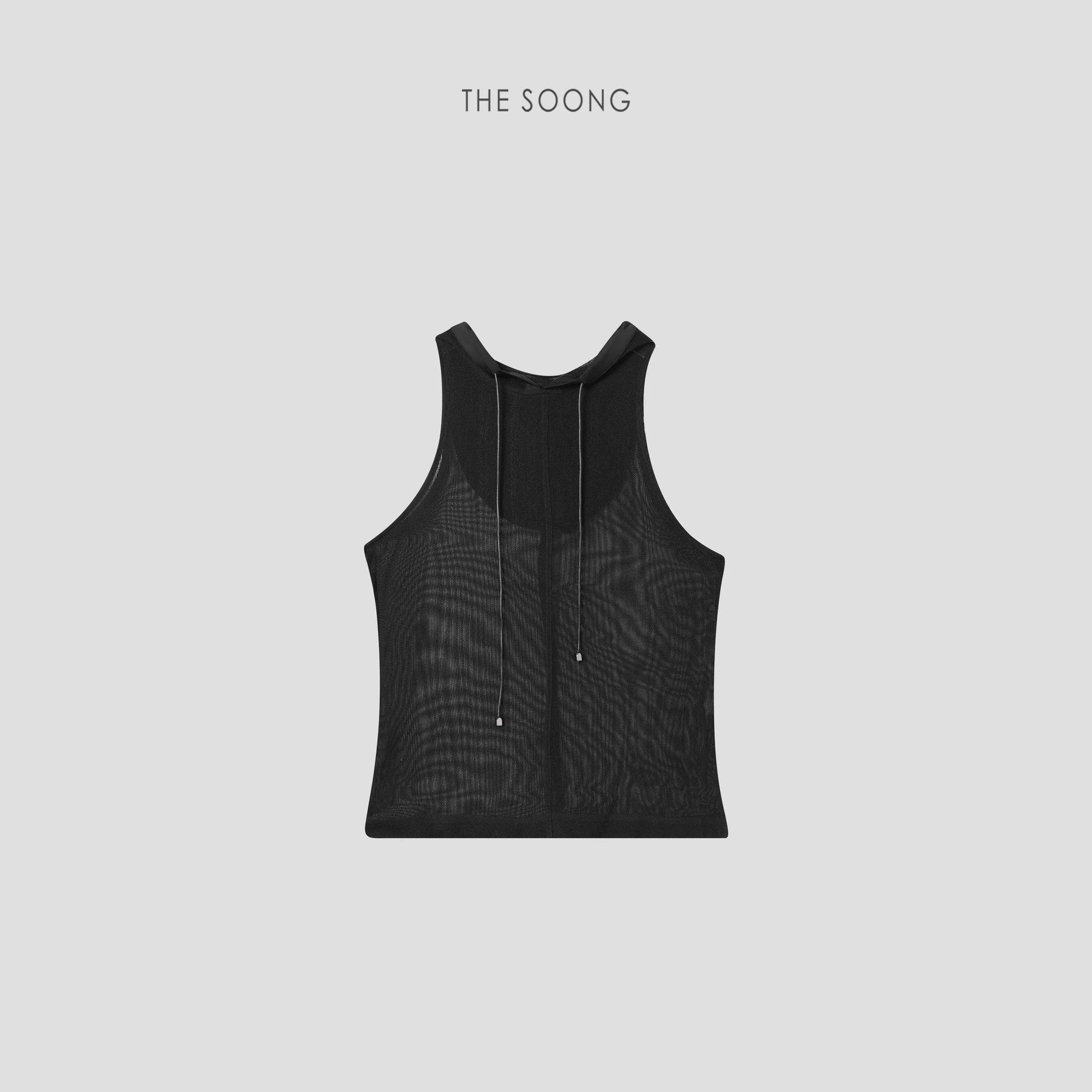 THESOONG / See-Through Romantic Acetate Mesh Lightweight Breathable Hooded Top