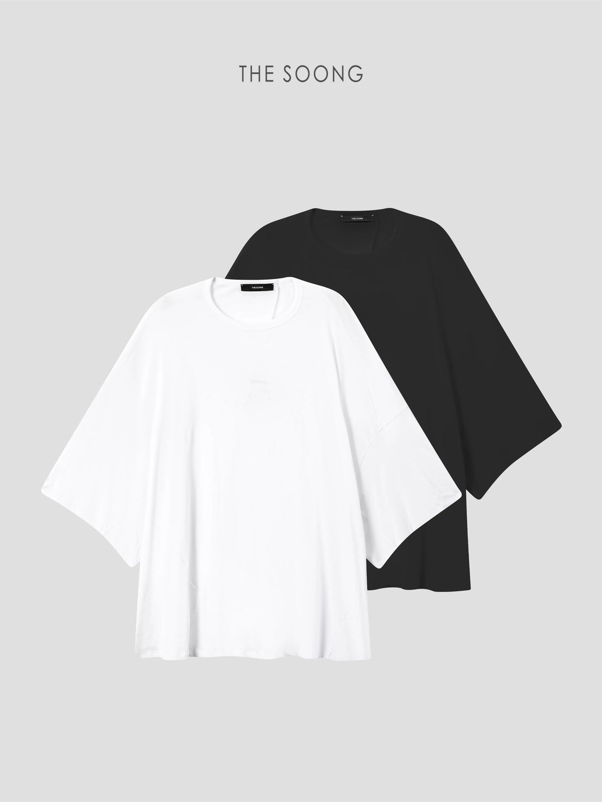 THESOONG/Dynamic Aesthetics 100% Pure Cotton Geometric Patchwork Mid-Length Short Sleeve T-Shirt 8622