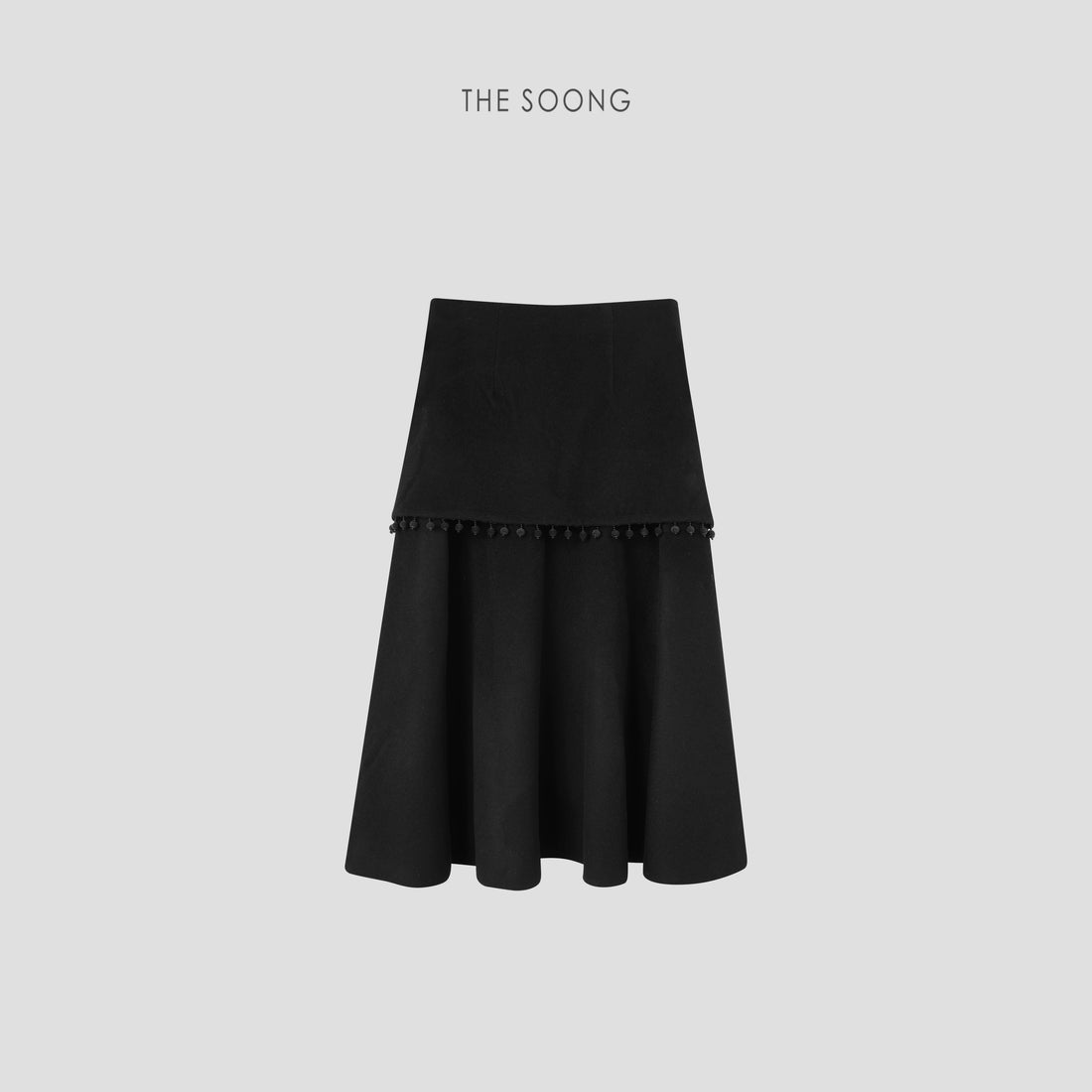 THESOONG/Fashionable Delight 100% Wool Handmade Waxberry Bead Warm Mid-Waist Skirt 5525