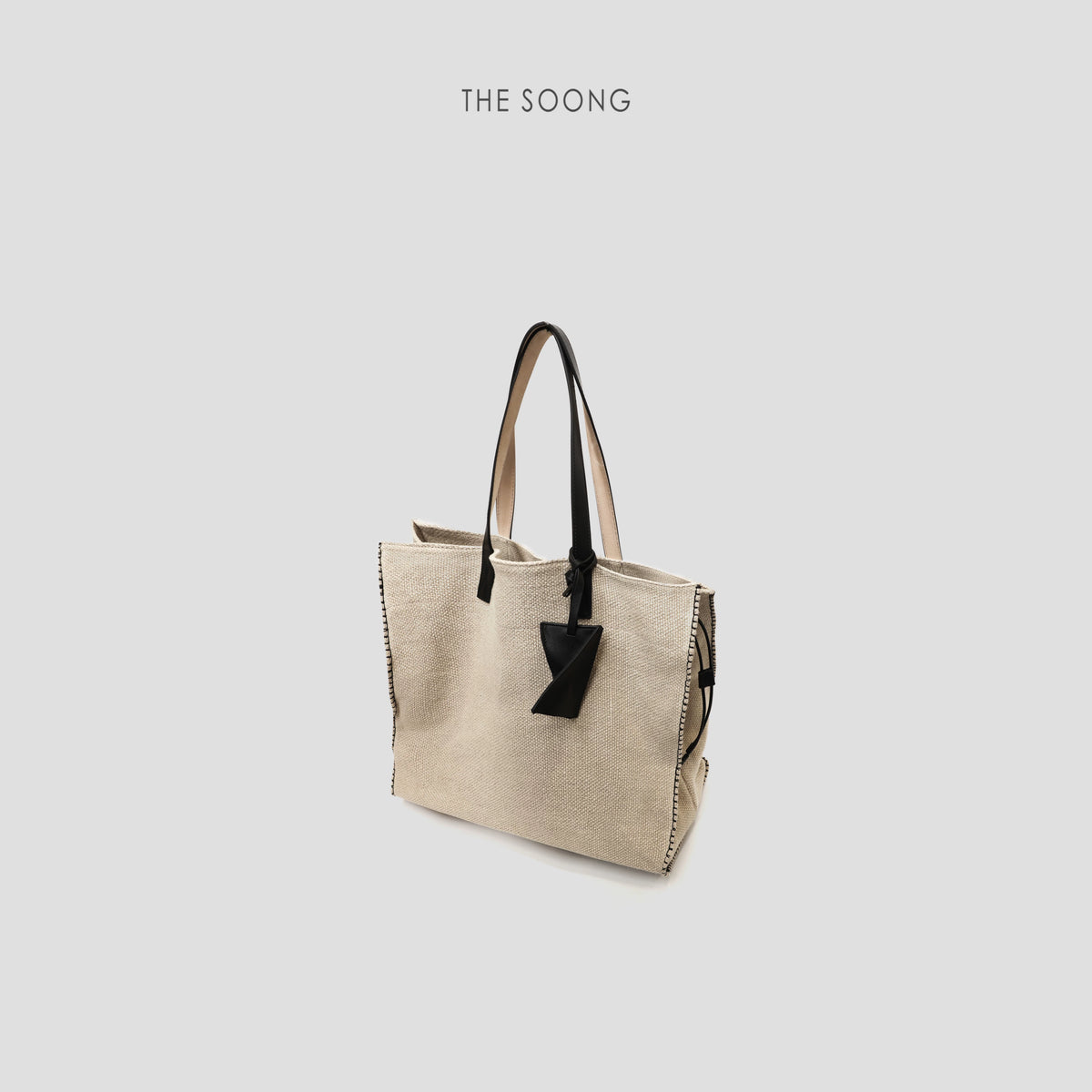 THESOONG/ Cloud Hemp Tote Bag, Vintage Washed Top-Grain Leather Shoulder Strap Versatile Women's Handbag 6993