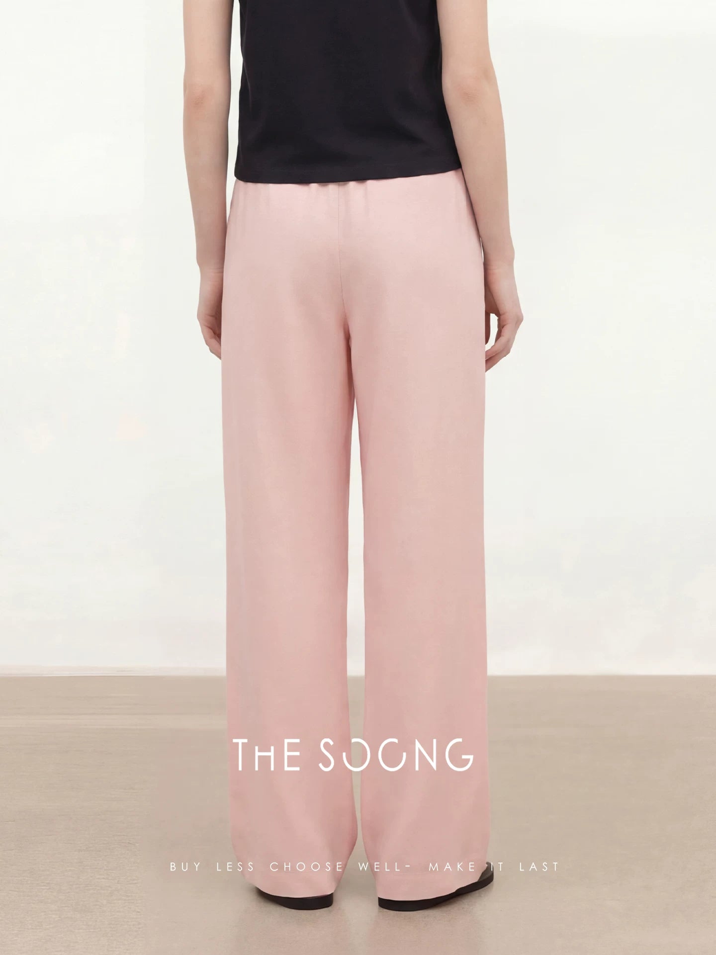 THESOONG/Quick-Dry Anti-Mosquito Pants Silk Modal One-Piece Cut Sun-Protective Wide-Leg Pants for Women Summer 8885
