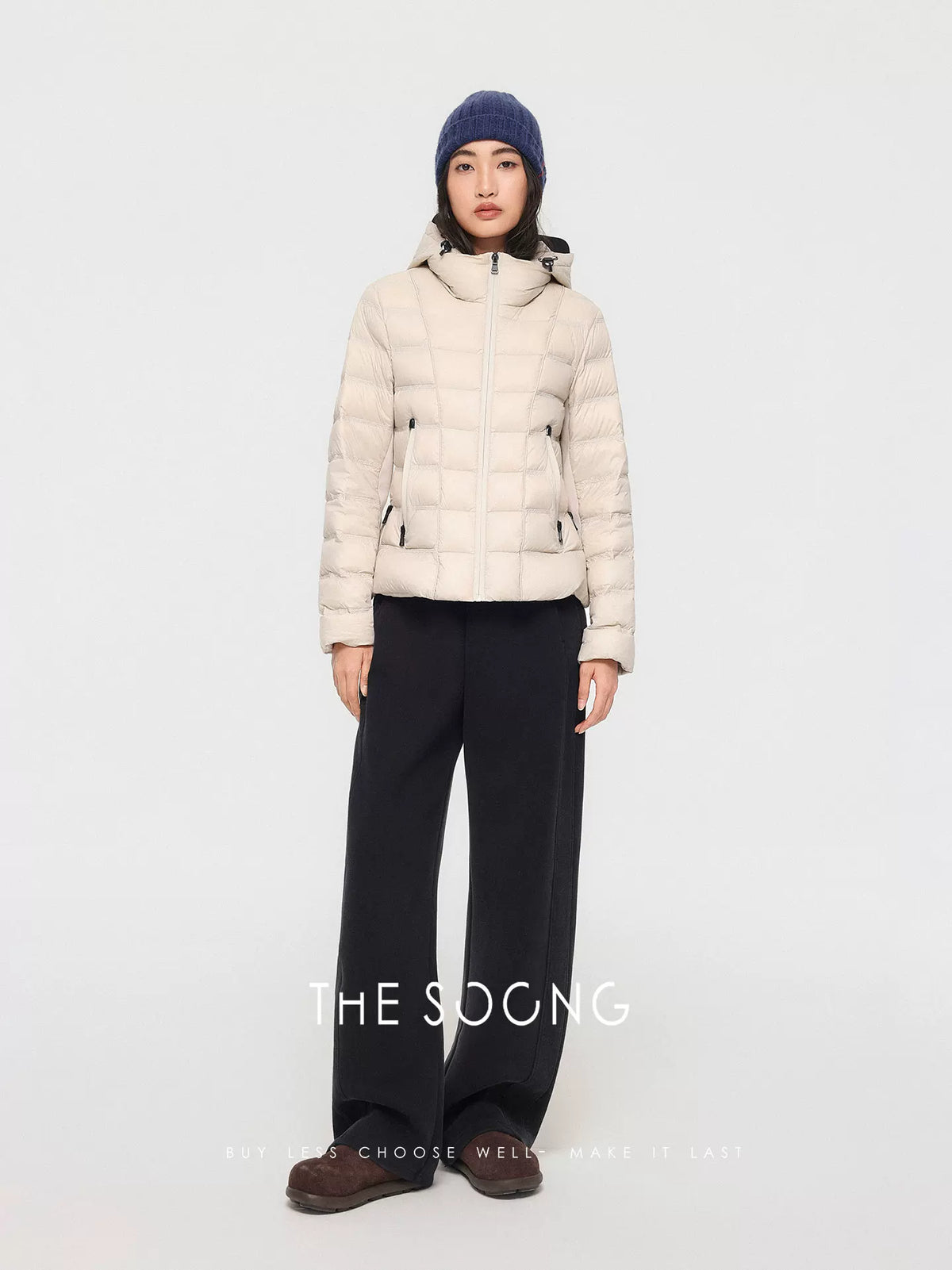 THESOONG/Super Soft Integrated Fleece Heavy-Duty Customized Dye Vintage Fleece Mid-Waist Elastic Casual Pants, Women 8011