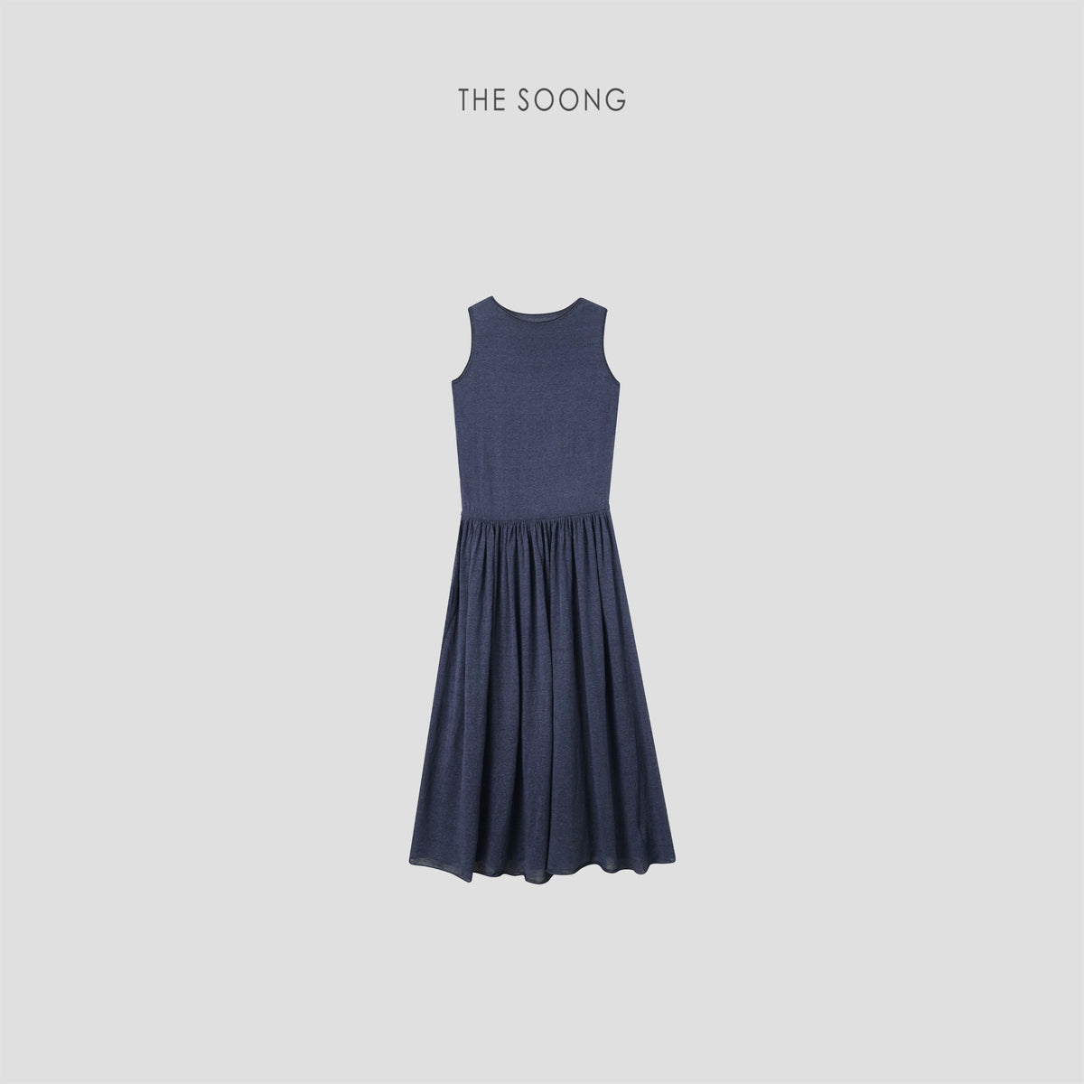 THESOONG / Quiet Luxury Intellectual Style High-Count Glossy Silk Linen Long Draped Dress 8489