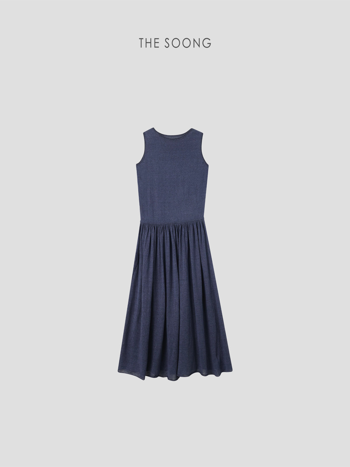 THESOONG / Quiet Luxury Intellectual Style High-Count Glossy Silk Linen Long Draped Dress 8489