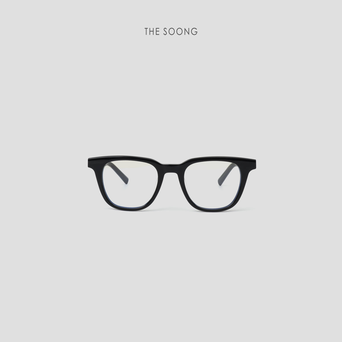 THESOONG/Natural Look Blue Light Blocking Vintage Square Black Frame Glasses 8007