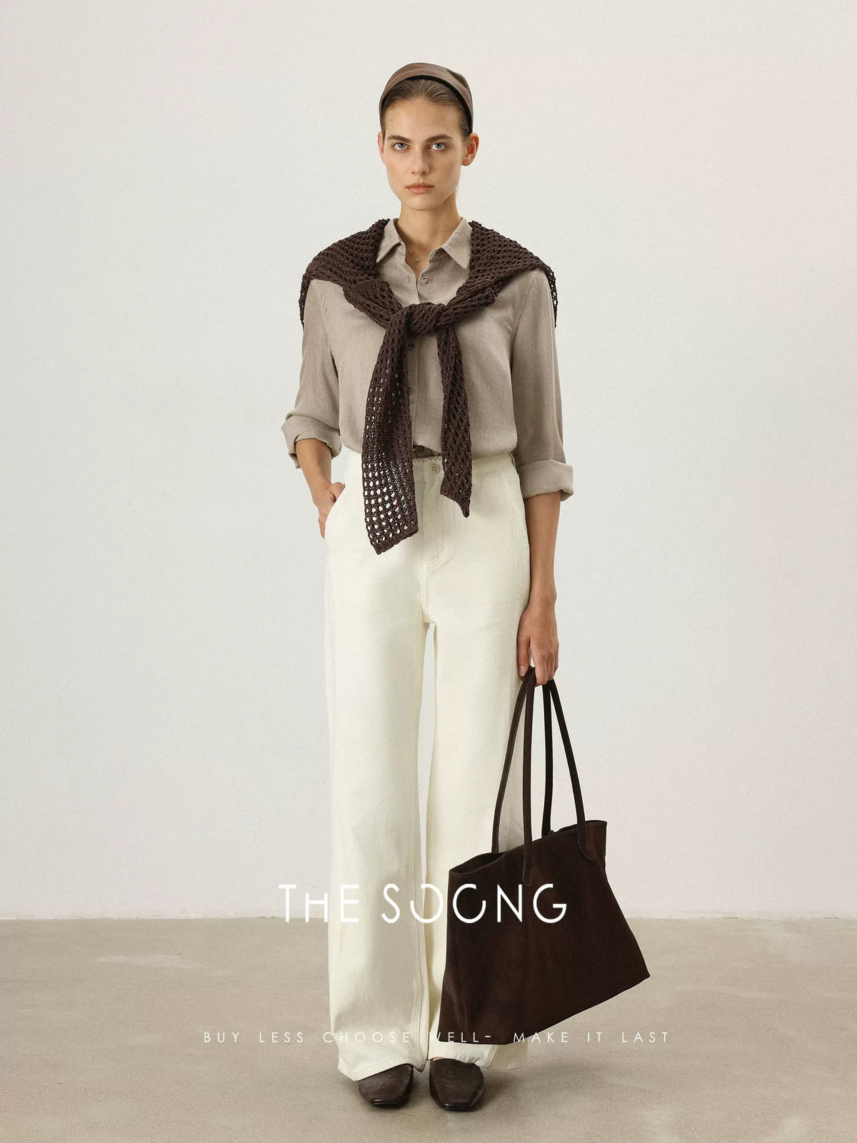 [Clearance 3] Tencel Lyocell Wool Lapel Shirt for Women, Thin Long Sleeve Loose Minimalist Shirt 7576
