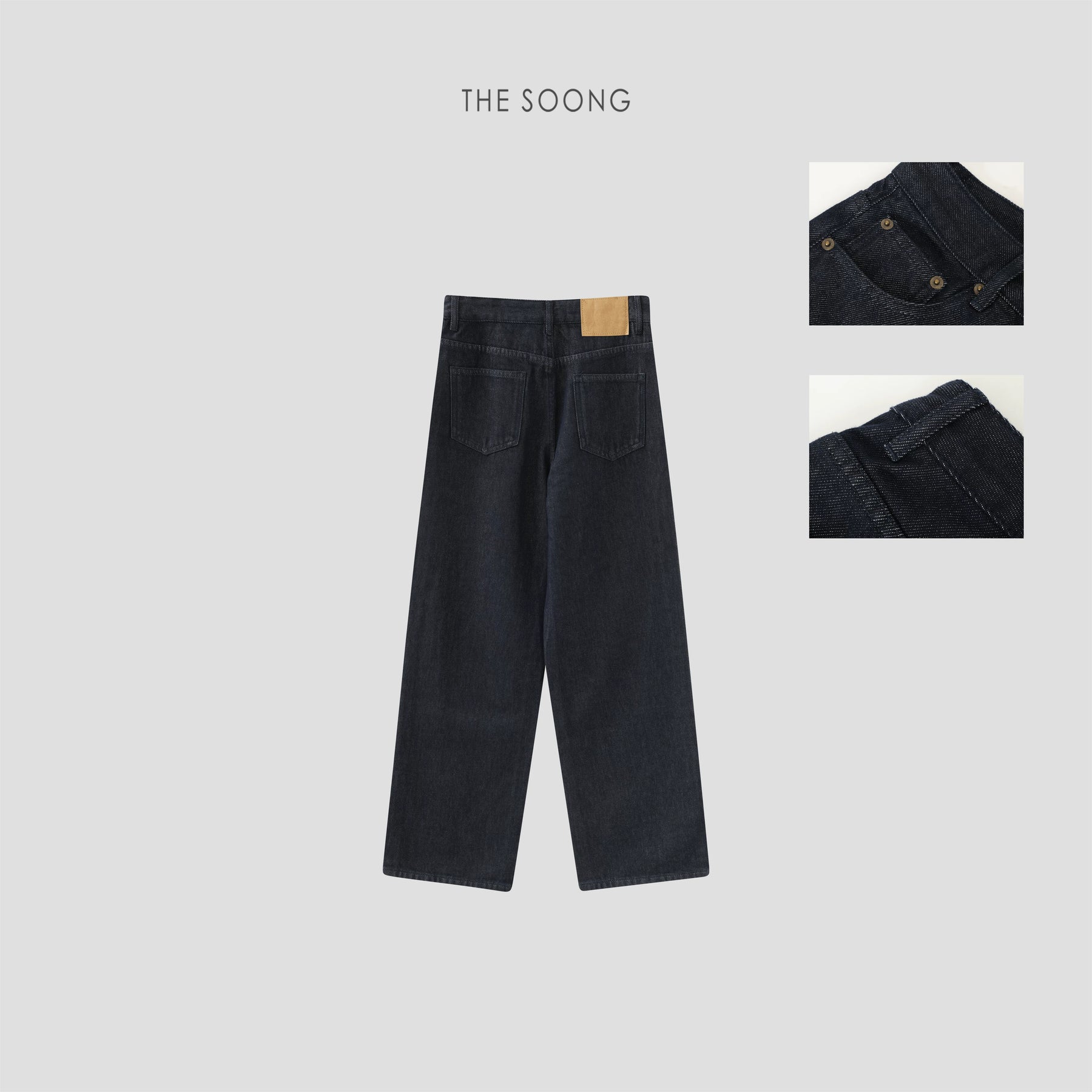 THESOONG / Indigo-Dyed Years Lenzing Cotton Enzyme Washed Soft Non-Stretch Mid-Rise Jeans for Women 7471