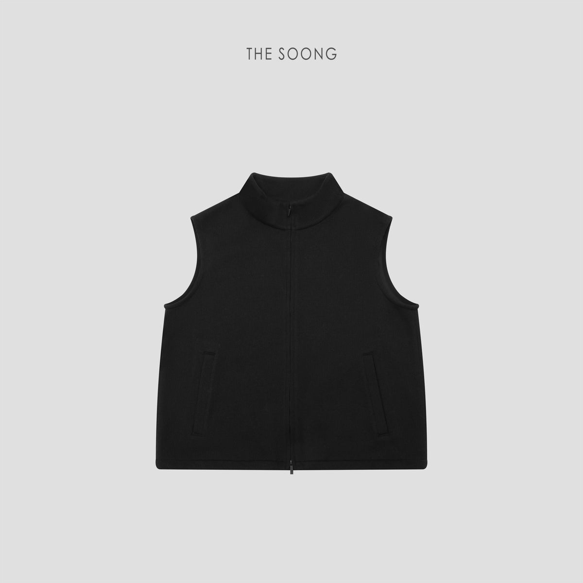 THESOONG / Spring Layering Vest Women's Fashion Chic Sleeveless Zip-up Half-high Collar Petite Vest 8259