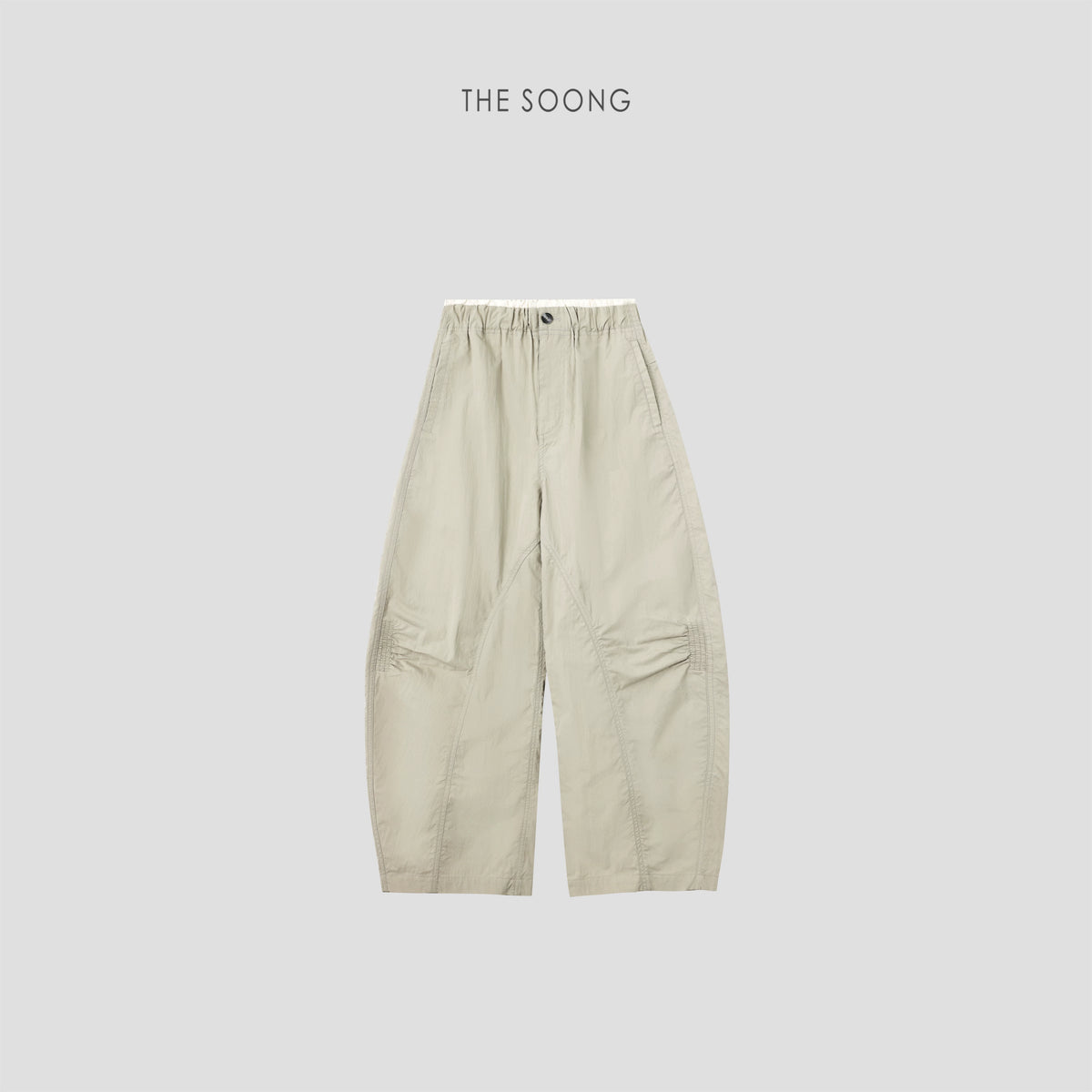 THESOONG/ Khaki curved wide-leg pants for women summer high-waist loose slimming casual carrot pants 9408