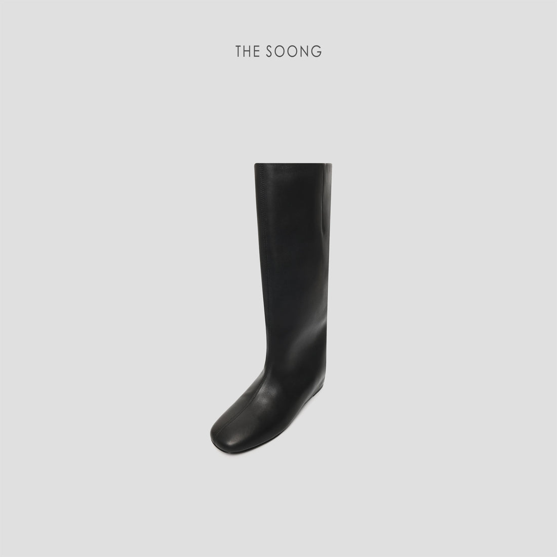 THESOONG / Modern Riding Boots Top-Grain Leather Smooth Texture Versatile Leather Sole Mid-Calf Boots for Women 8170