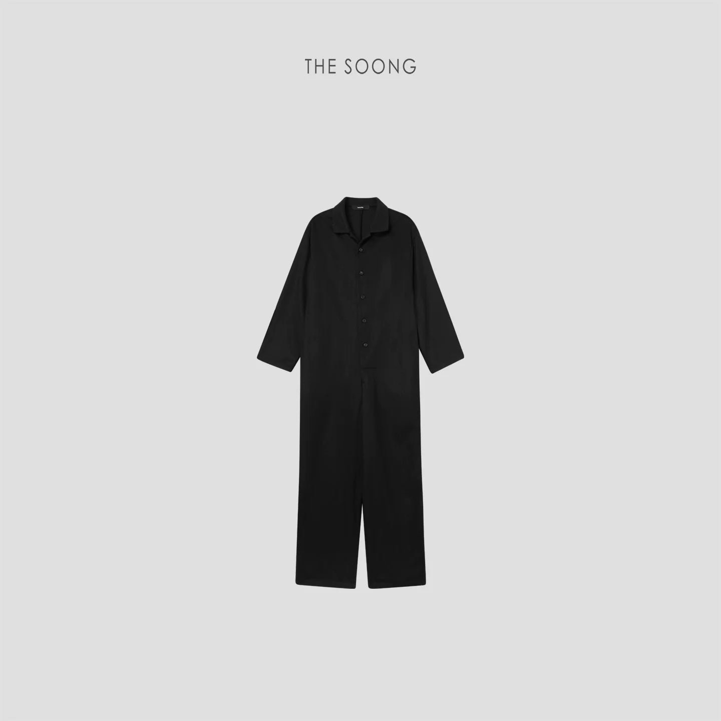 THESOONG/ 400g heavyweight wool blend jumpsuit for women, autumn polo collar set, mid-long style 7392
