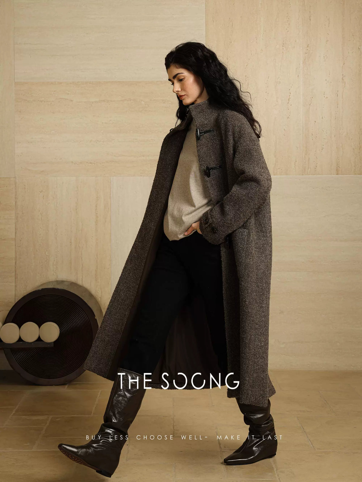 [Clearance Special] Row Minimalist Calf Leather Boots, Tailored Lines, Autumn/Winter Fashion Pointed Mid-Calf Boots