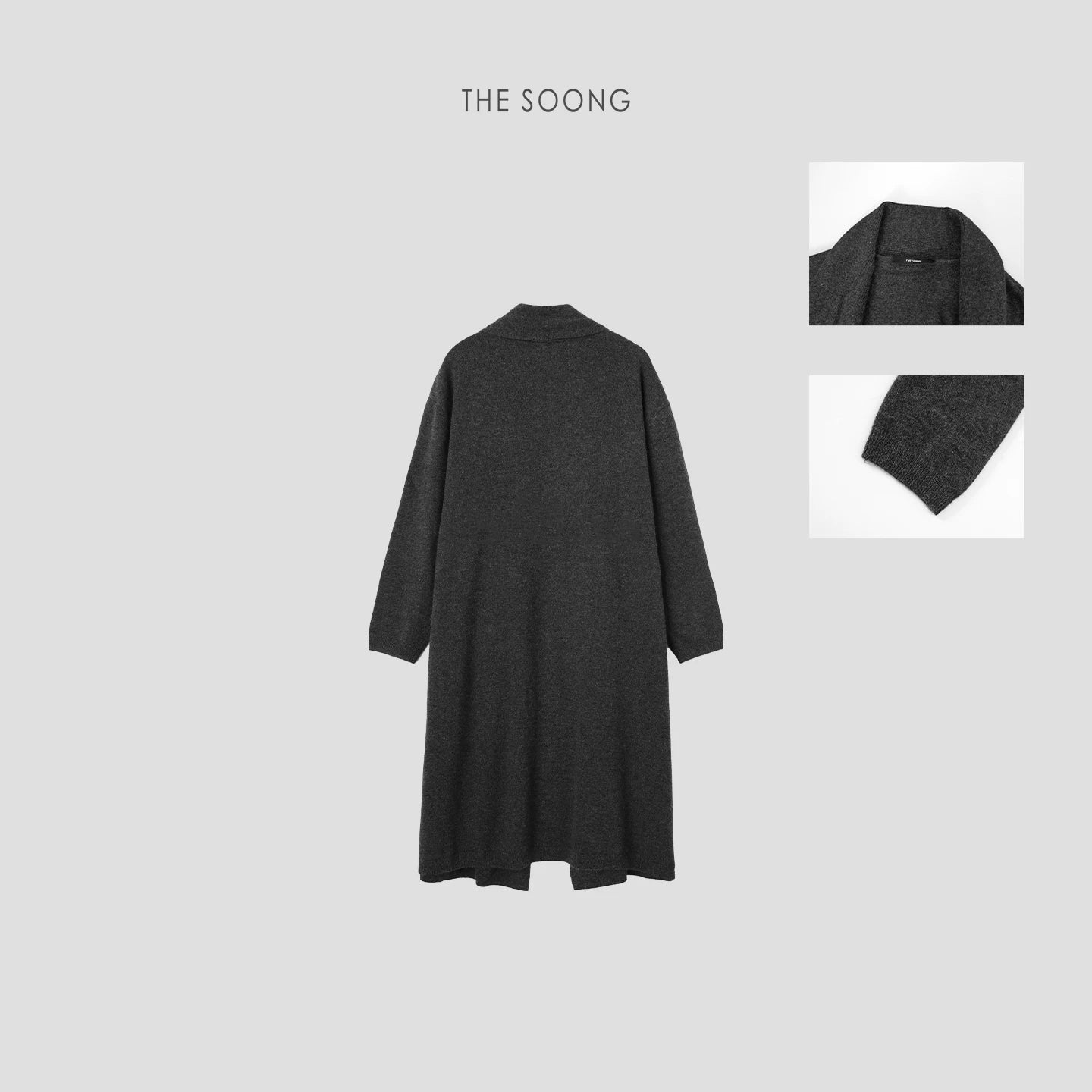 THESOONG/Quiet Luxury Heavy Pure Cashmere Seamless Knit Long Cardigan for Women 7587