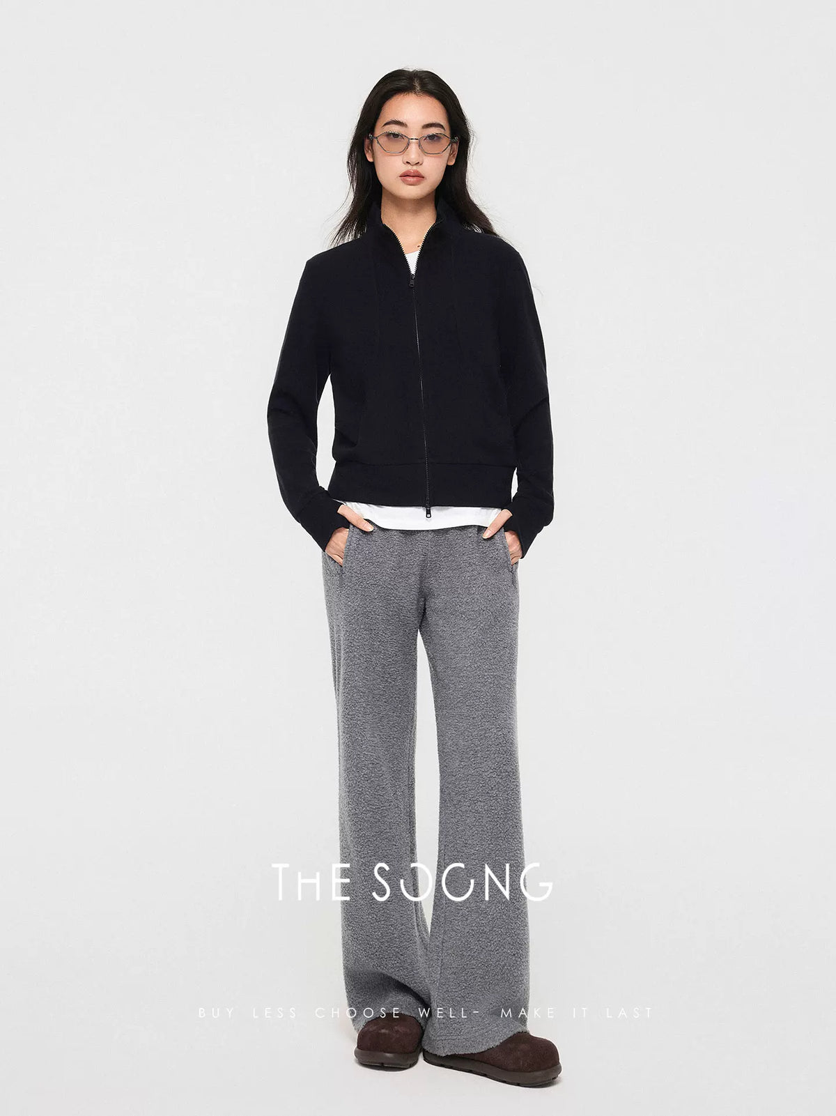 THESOONG / German Velvet Cardigan Sweatshirt Merino Wool Blend Thermal Fleece 2026 Autumn Small Jacket for Women