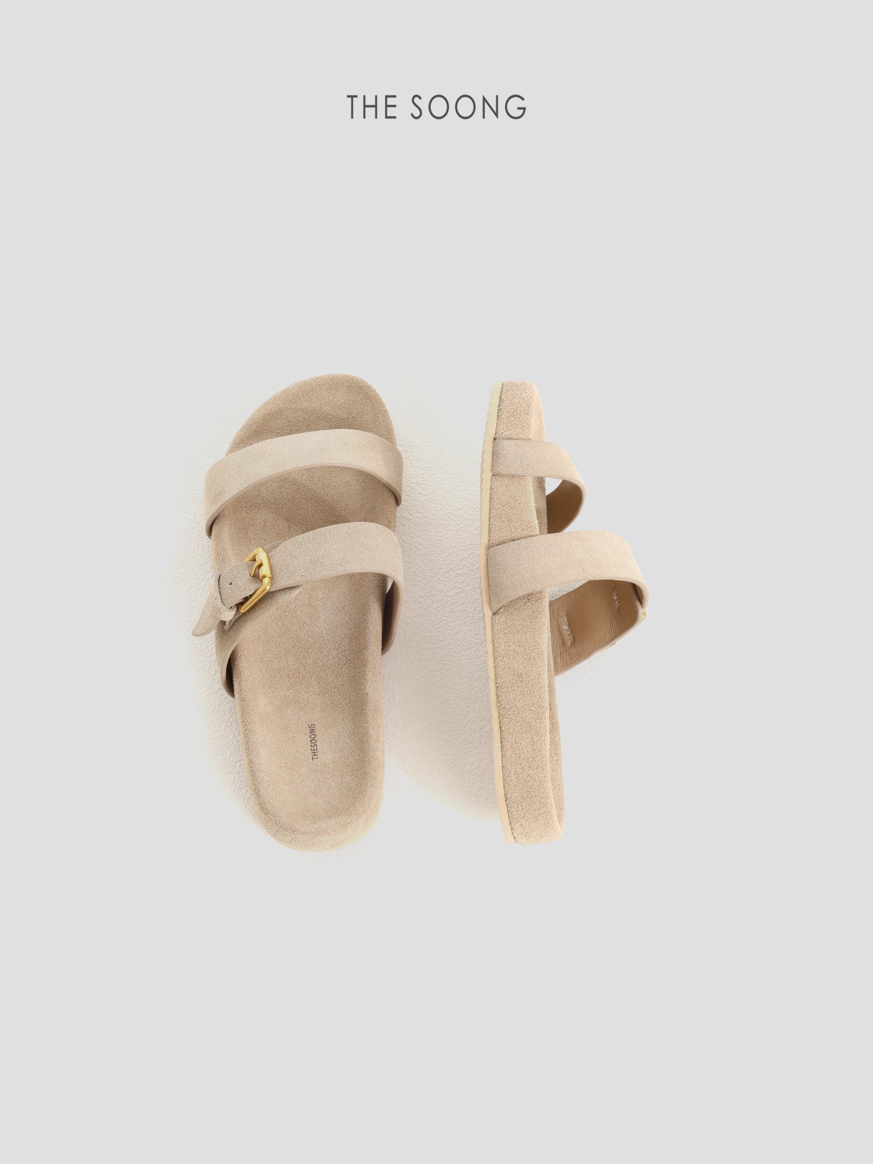 THESOONG/Wilderness relaxed suede nubuck leather outdoor sandals cork flat shoes summer 9292