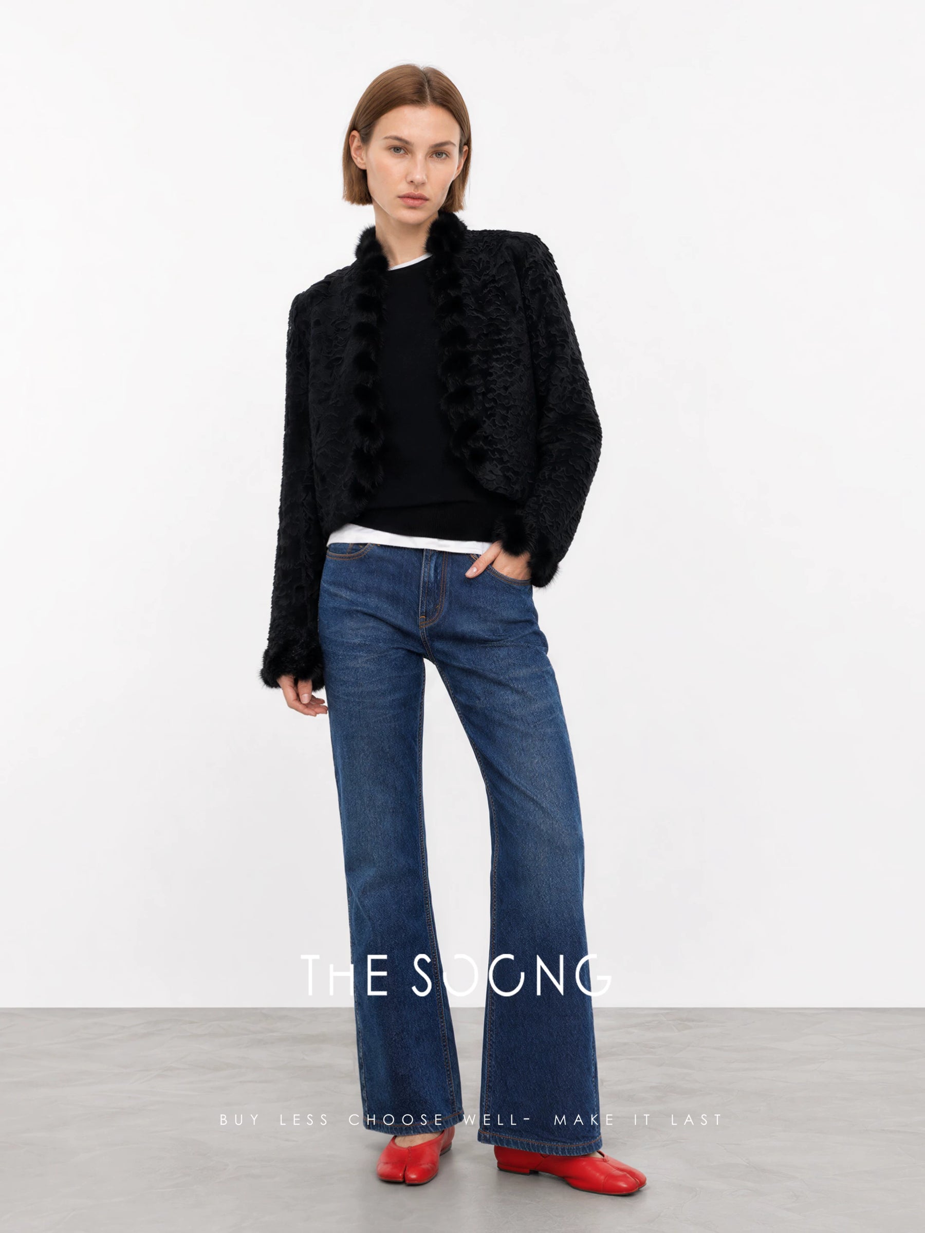 THESOONG/ Solid Huacheng Legend, Luxury D-brand Royal Finnish Saga Imported Swakara Fur Coat