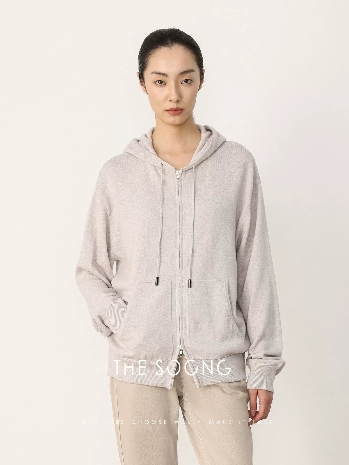 THESOONG/Spring New Simple Commuting Sweatshirt Jacket for Women Cardigan with Pockets Thin HBMY8403