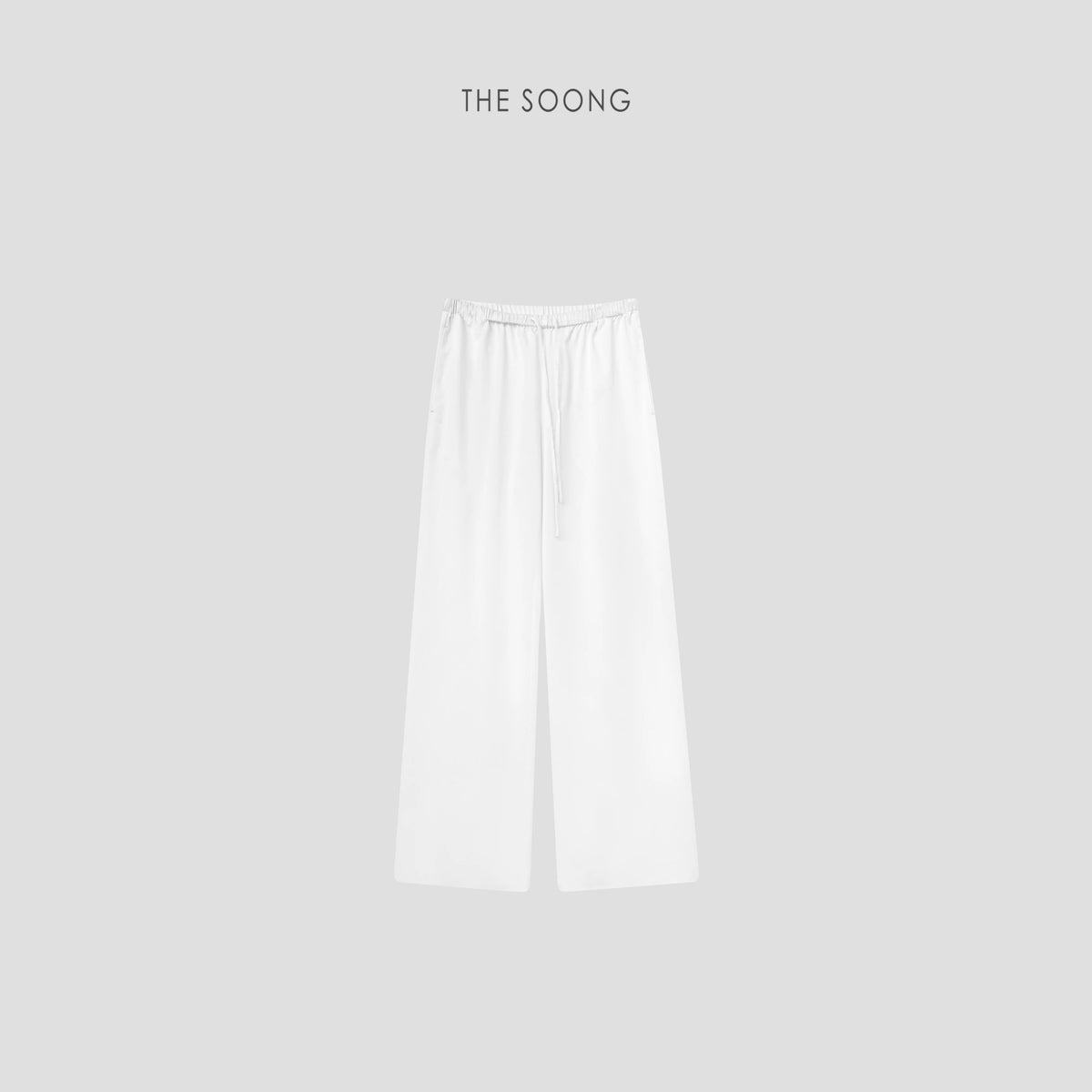 THESOONG/Lyocell Tencel Straight Casual Pants Women Elastic Waist Drawstring Comfortable Loose Long Pants 7391