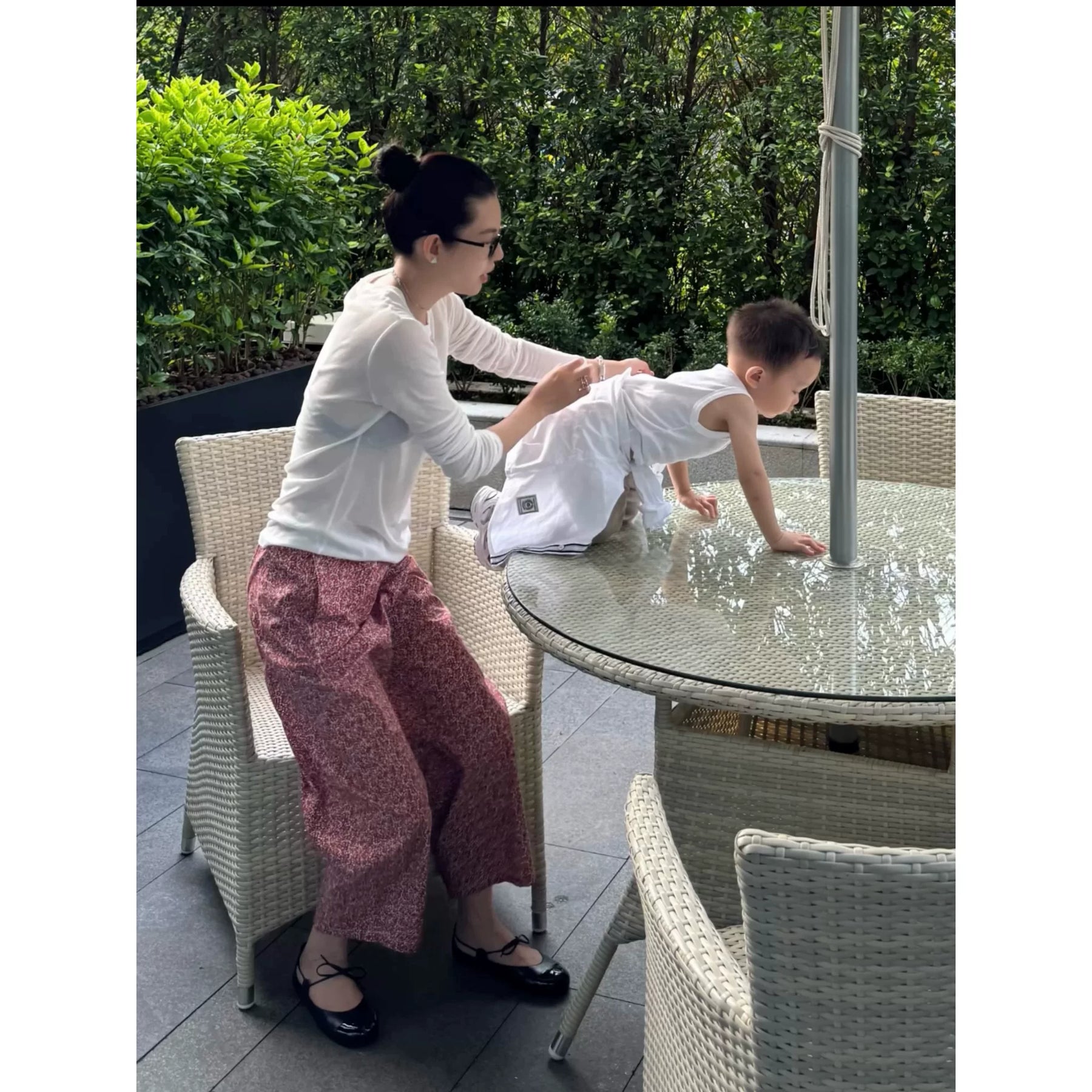 THESOONG / Grandma Pants Natural Skin-Friendly Cotton Heavy Enzyme Washed Soft Relaxed Elastic Waist Casual Pants for Women 7152