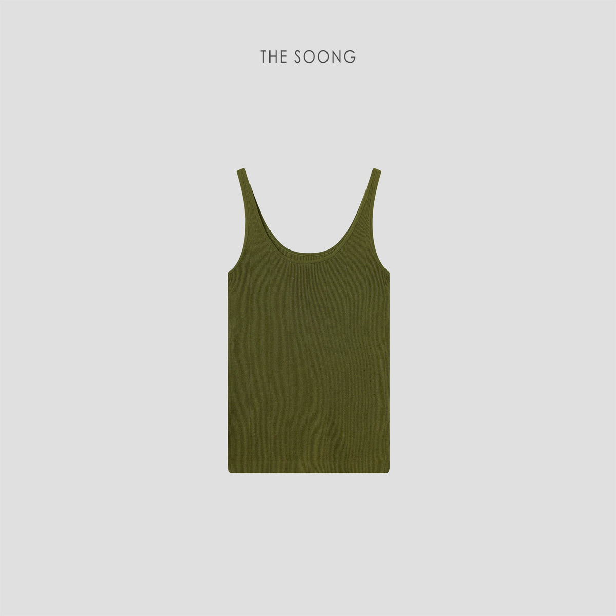 THESOONG/Wool Tencel Thin-Strap Vest Women's Summer U-Neck High-Stretch Ribbed Knit Camisole HWBX9384